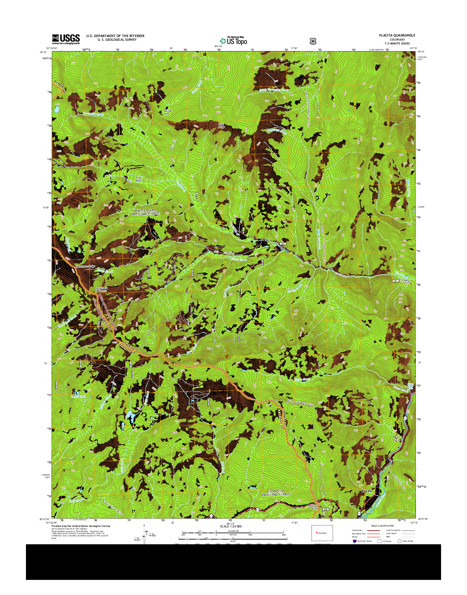 USGS US TOPO 7.5-MINUTE MAP FOR PLACITA, CO 2013