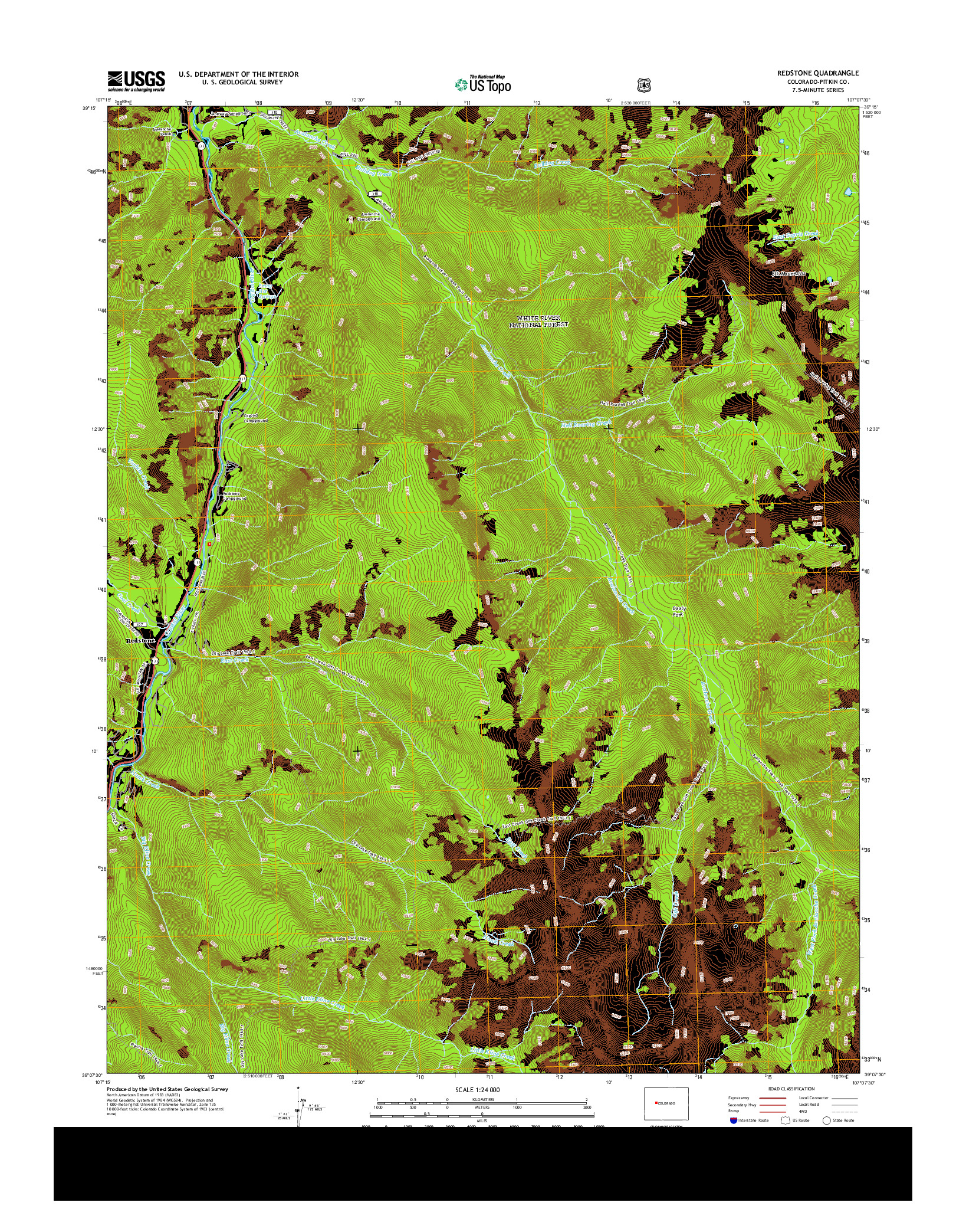 USGS US TOPO 7.5-MINUTE MAP FOR REDSTONE, CO 2013