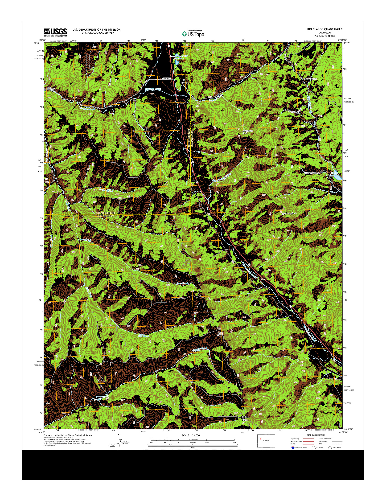 USGS US TOPO 7.5-MINUTE MAP FOR RIO BLANCO, CO 2013