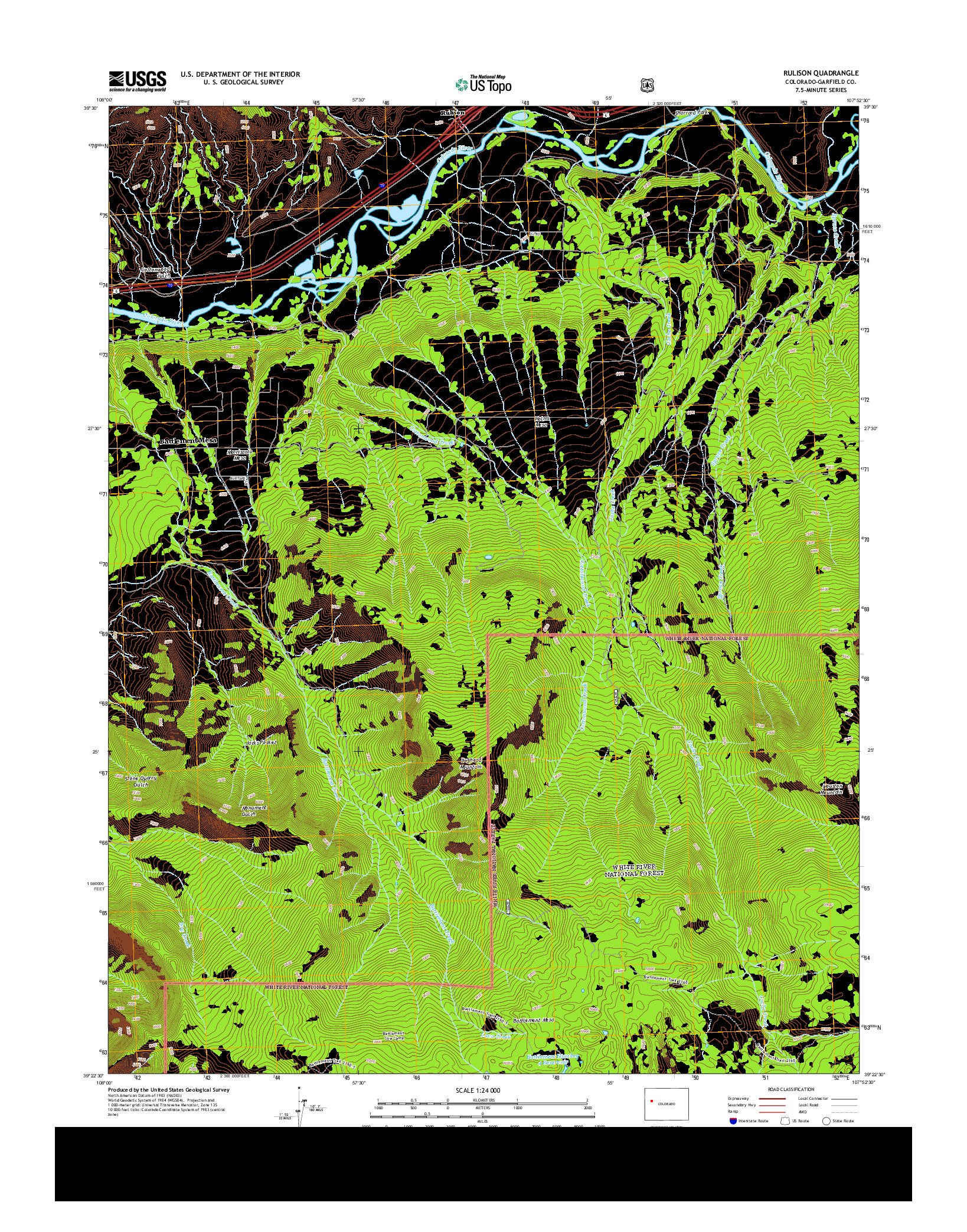 USGS US TOPO 7.5-MINUTE MAP FOR RULISON, CO 2013