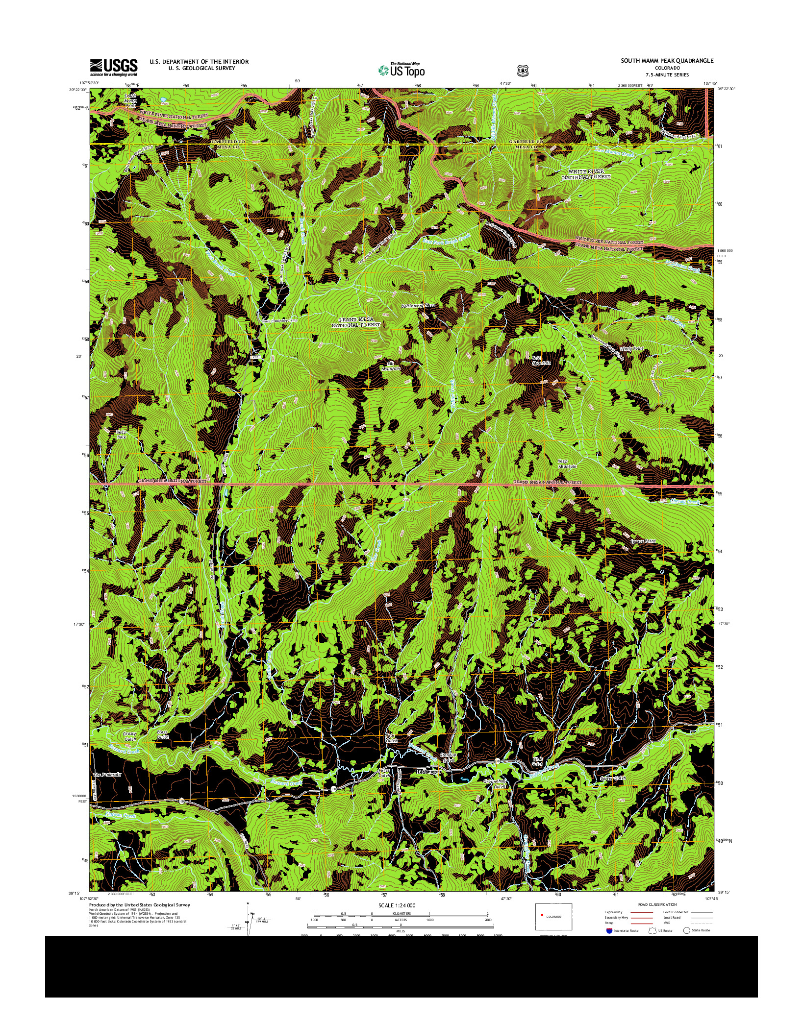 USGS US TOPO 7.5-MINUTE MAP FOR SOUTH MAMM PEAK, CO 2013