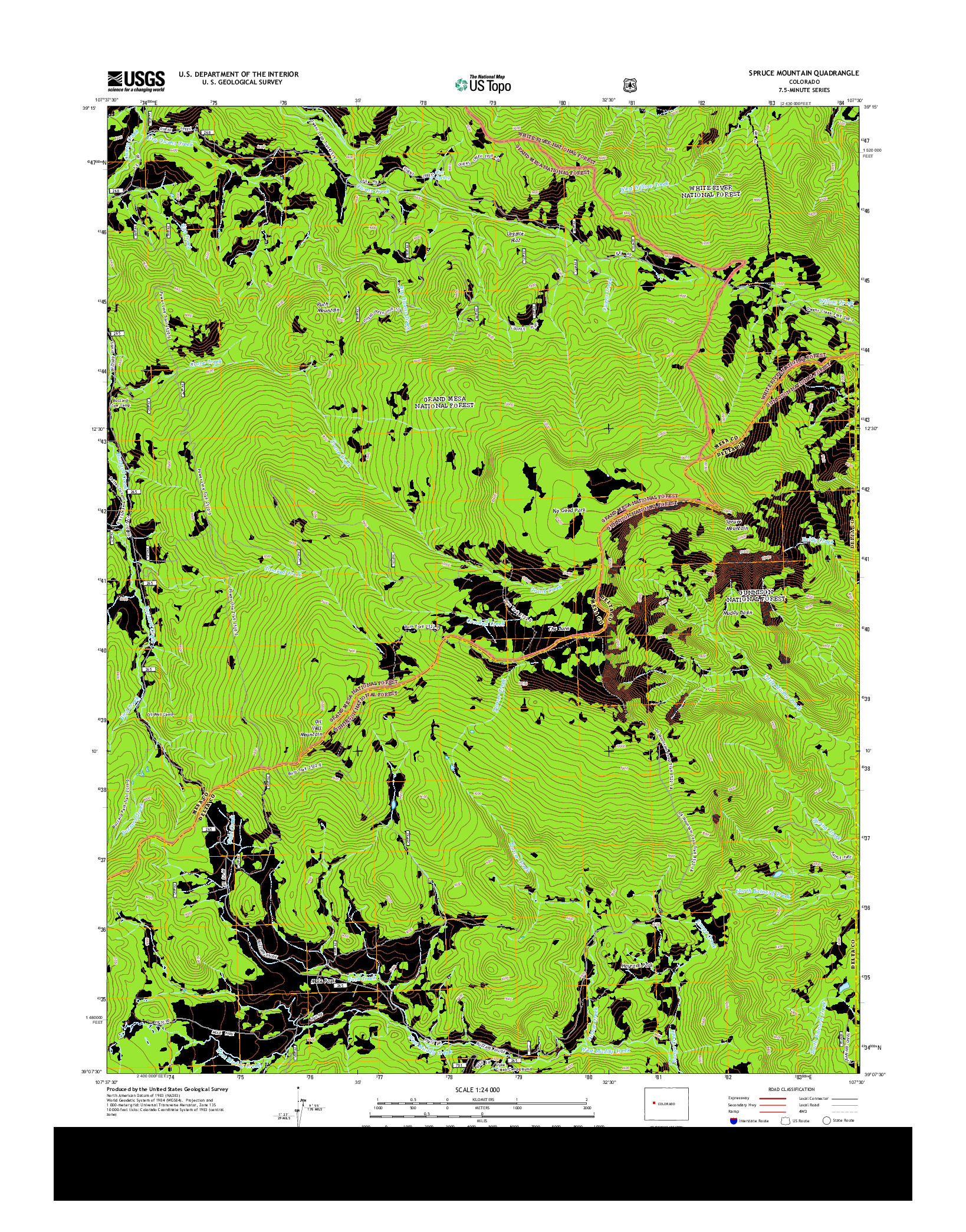 USGS US TOPO 7.5-MINUTE MAP FOR SPRUCE MOUNTAIN, CO 2013