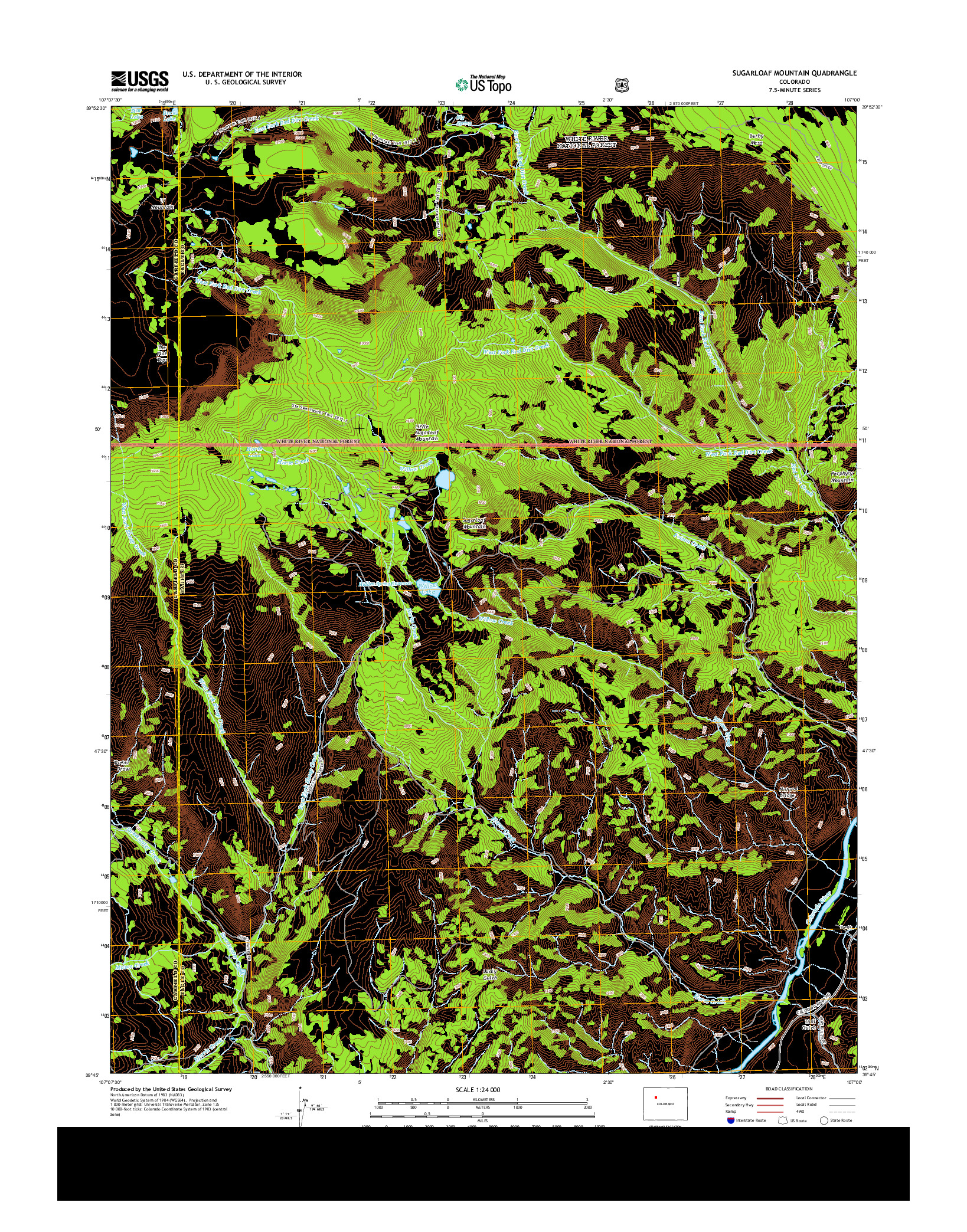 USGS US TOPO 7.5-MINUTE MAP FOR SUGARLOAF MOUNTAIN, CO 2013