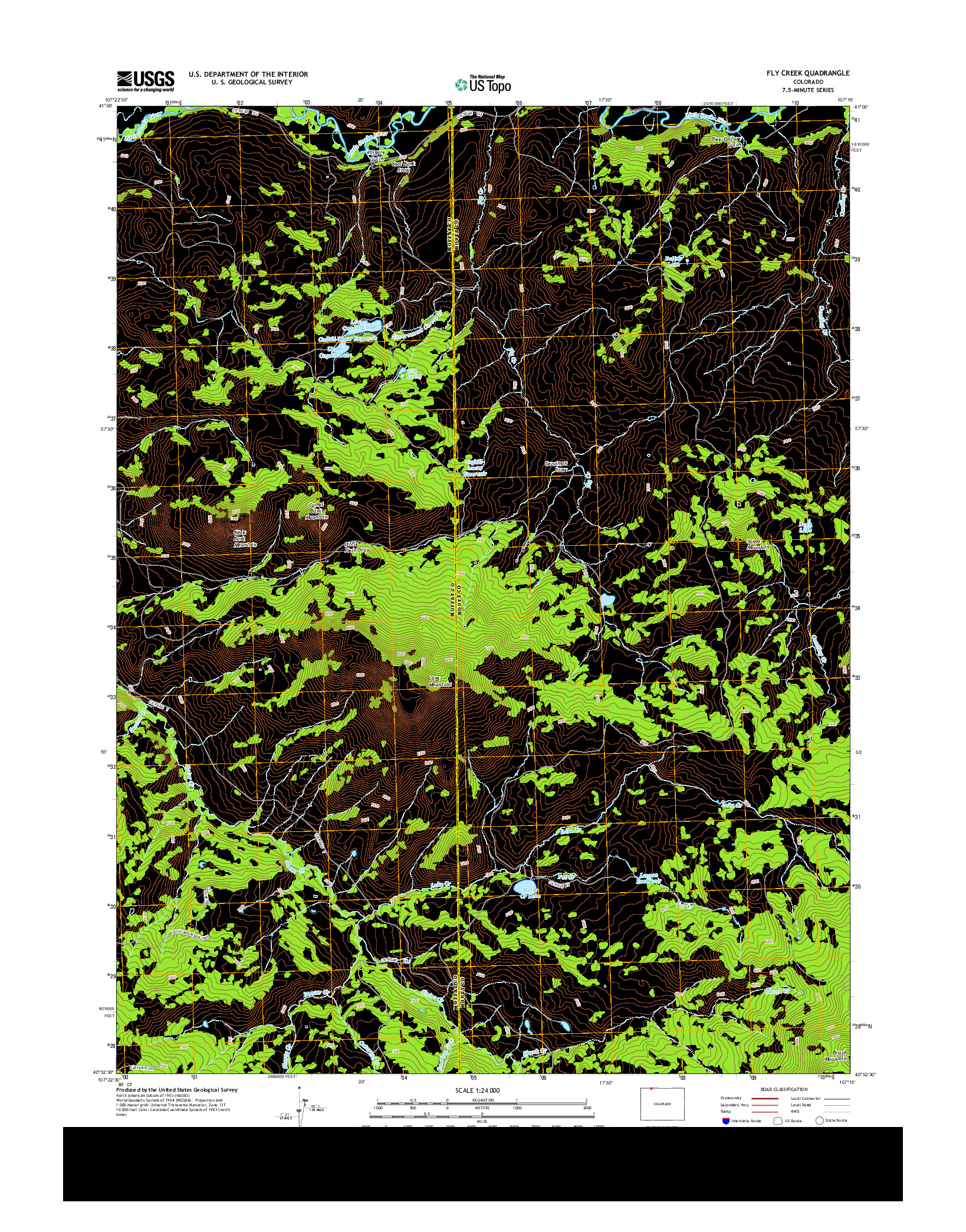 USGS US TOPO 7.5-MINUTE MAP FOR FLY CREEK, CO 2013