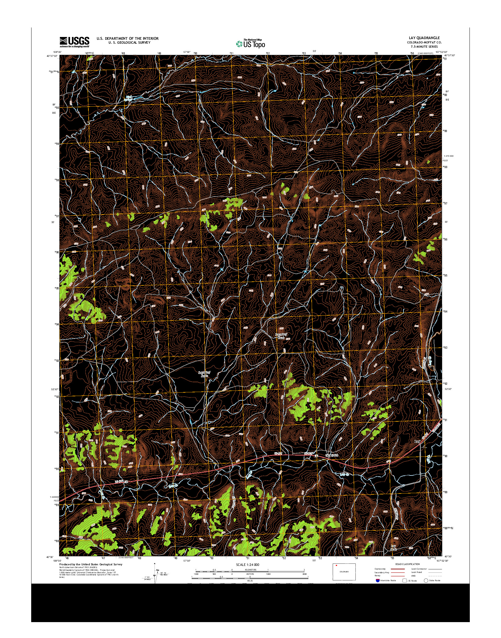 USGS US TOPO 7.5-MINUTE MAP FOR LAY, CO 2013