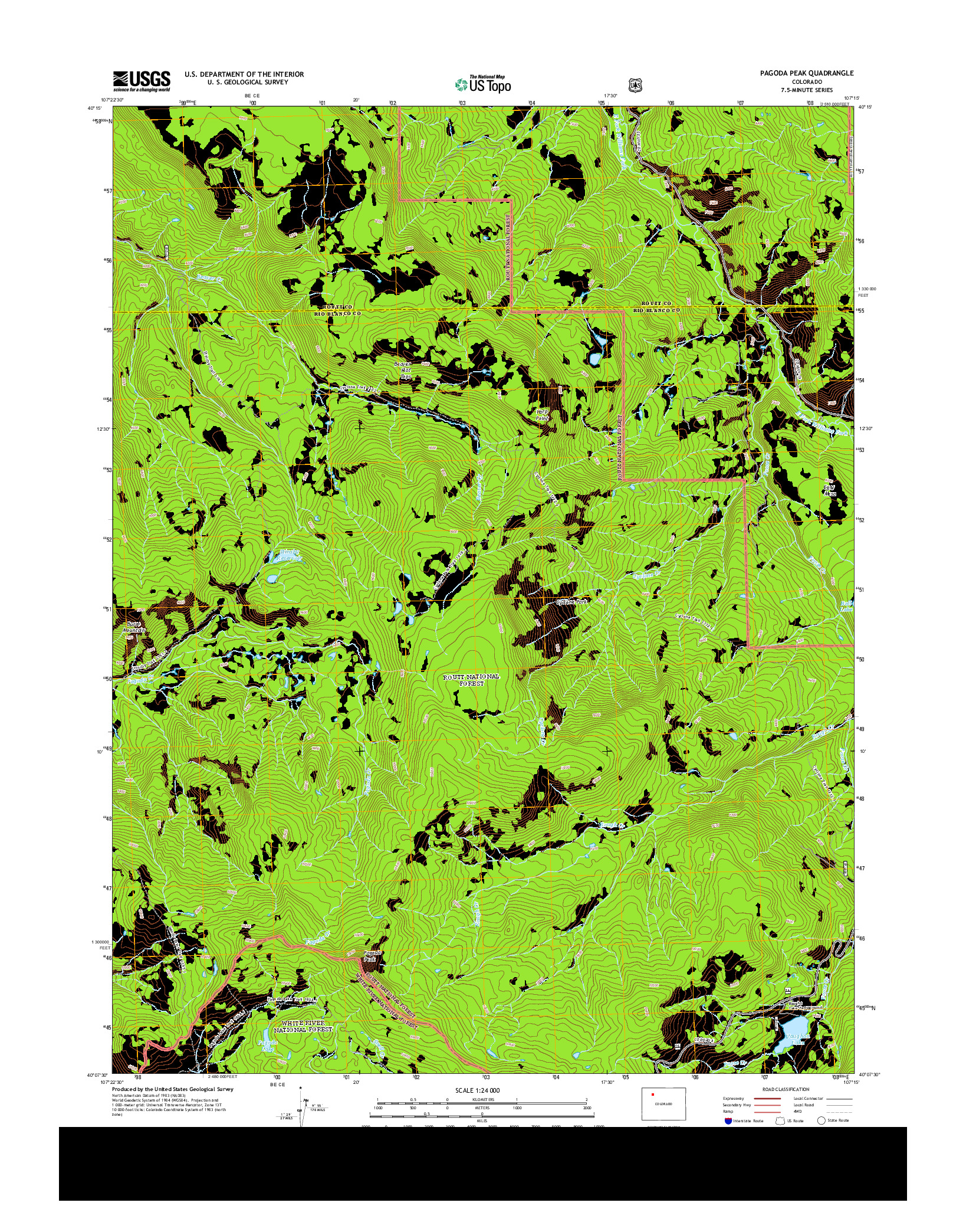 USGS US TOPO 7.5-MINUTE MAP FOR PAGODA PEAK, CO 2013