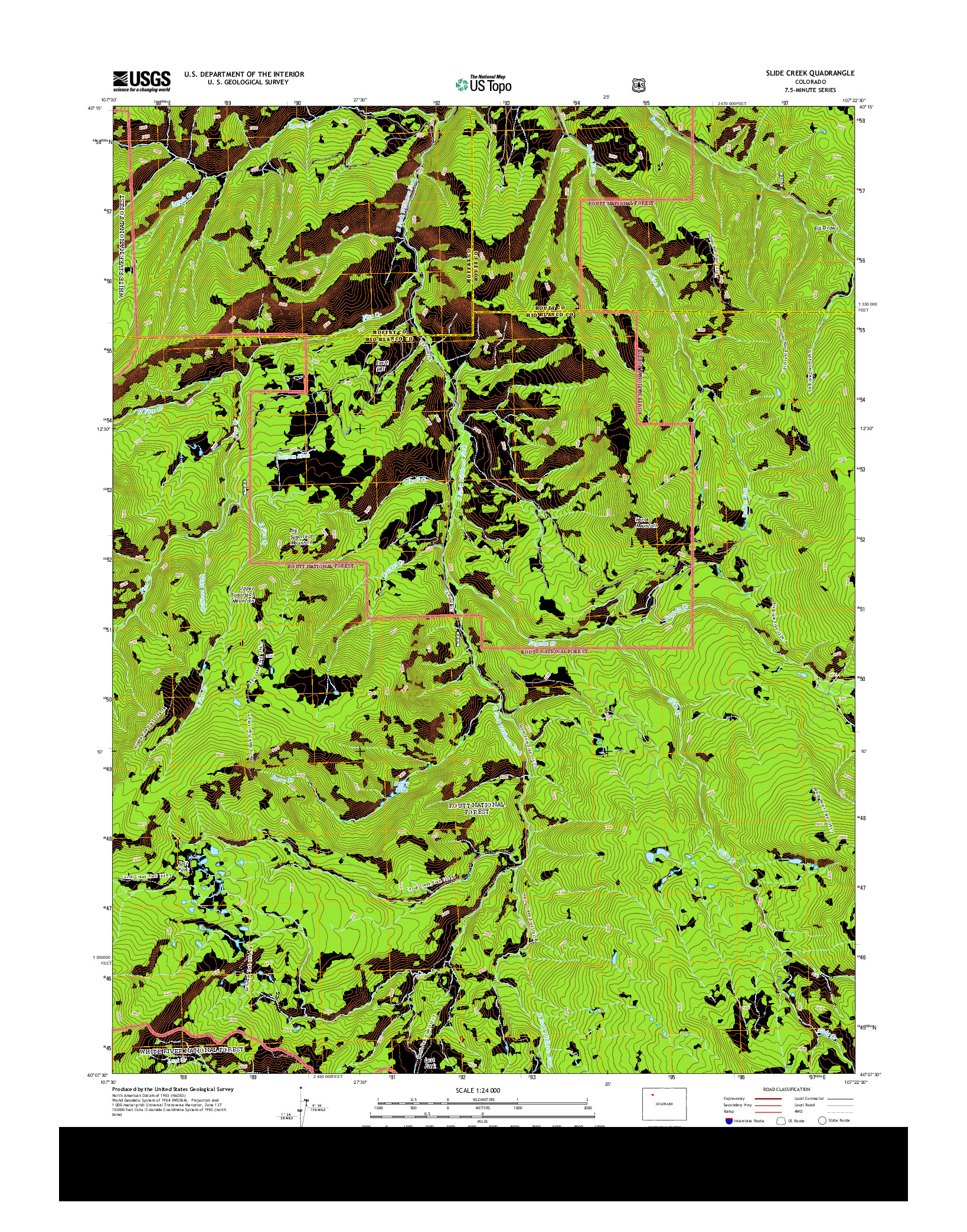 USGS US TOPO 7.5-MINUTE MAP FOR SLIDE CREEK, CO 2013