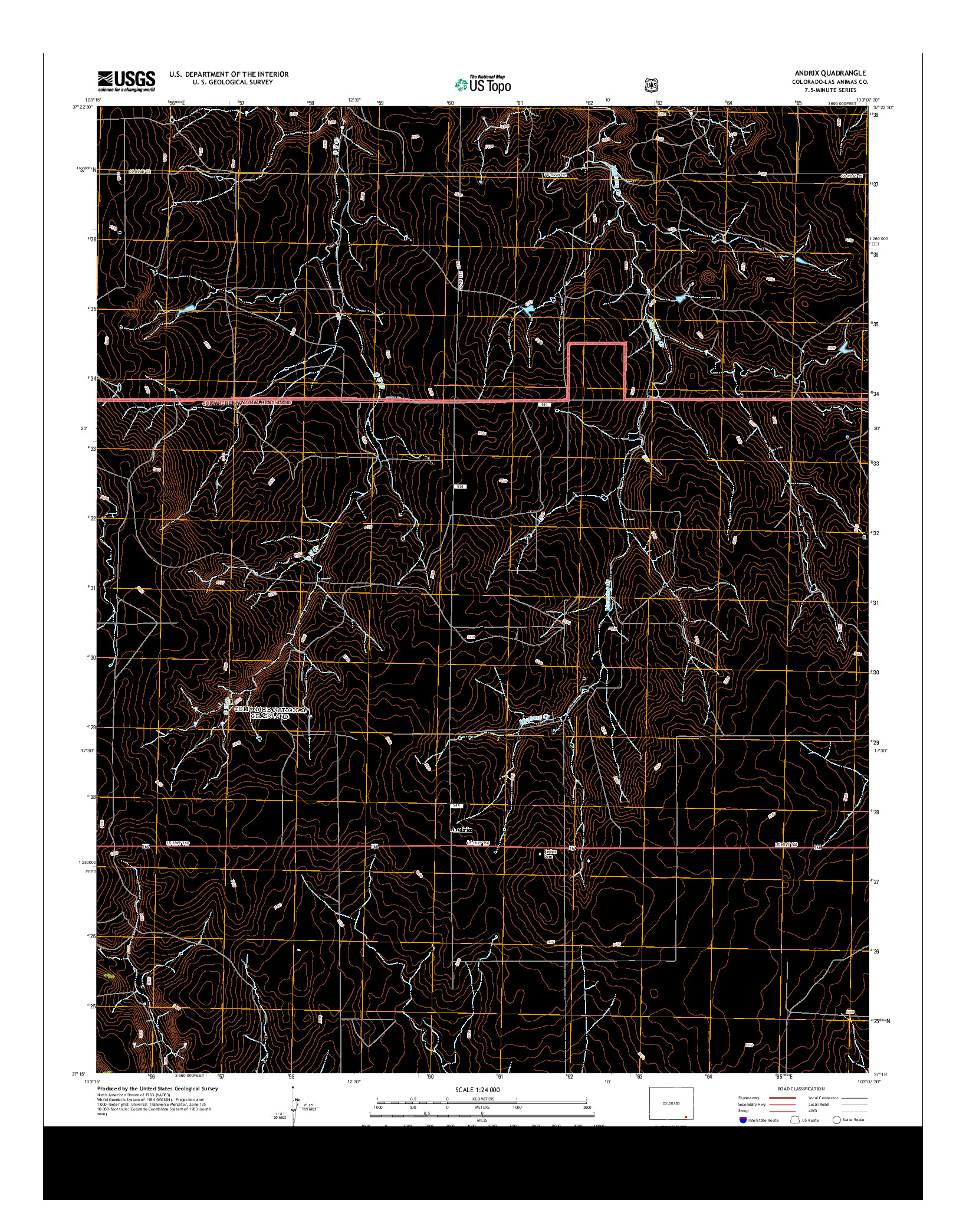 USGS US TOPO 7.5-MINUTE MAP FOR ANDRIX, CO 2013