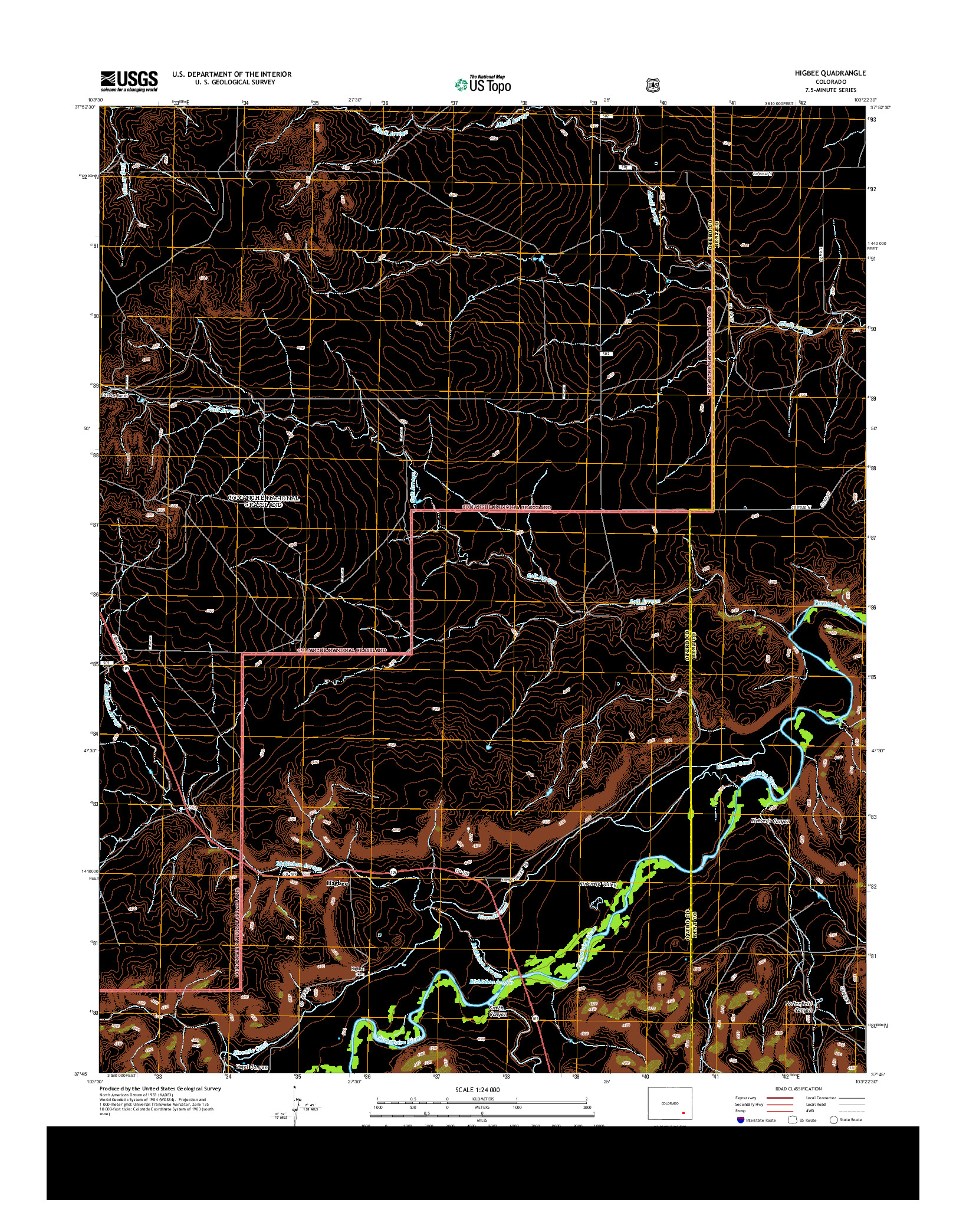 USGS US TOPO 7.5-MINUTE MAP FOR HIGBEE, CO 2013