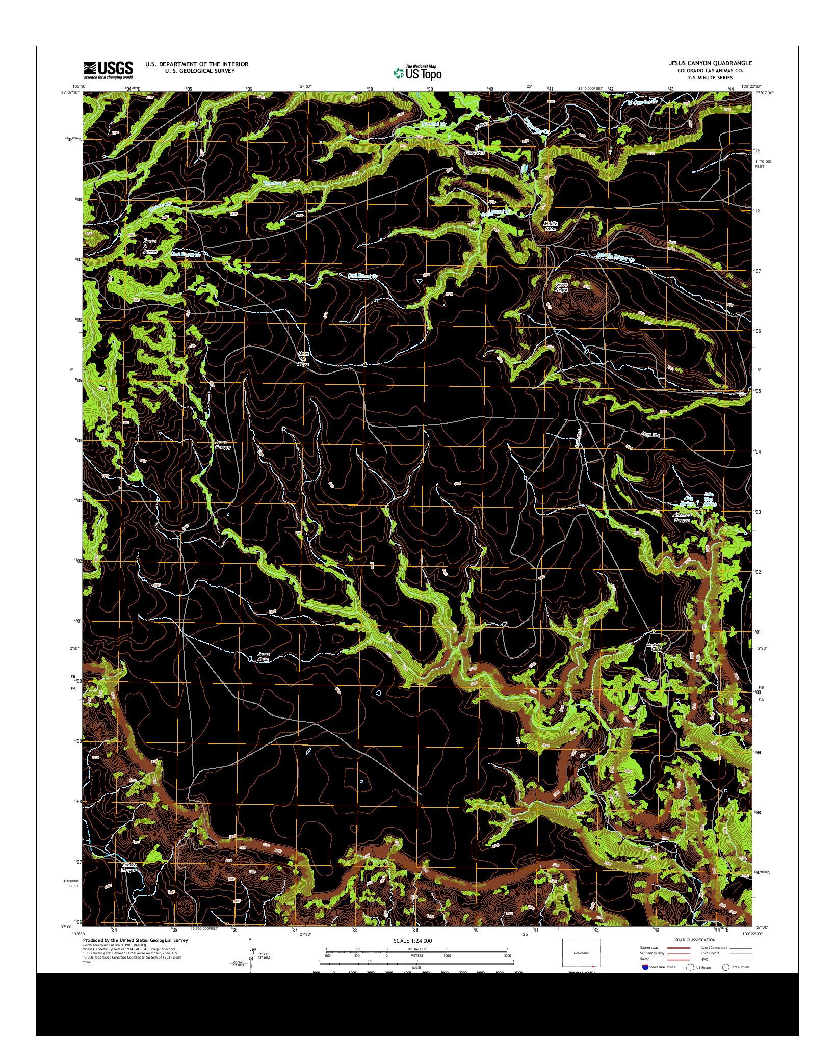 USGS US TOPO 7.5-MINUTE MAP FOR JESUS CANYON, CO 2013