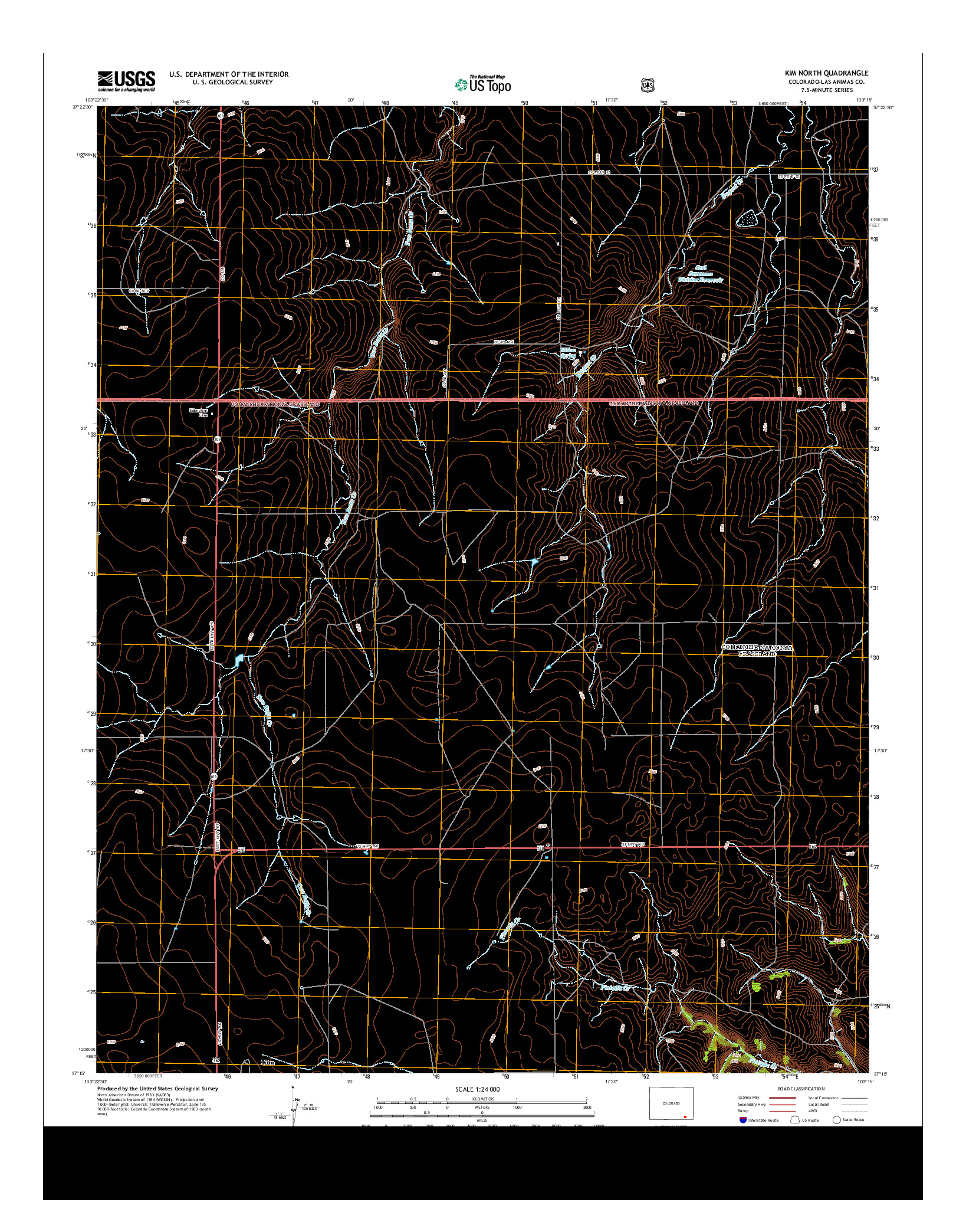 USGS US TOPO 7.5-MINUTE MAP FOR KIM NORTH, CO 2013