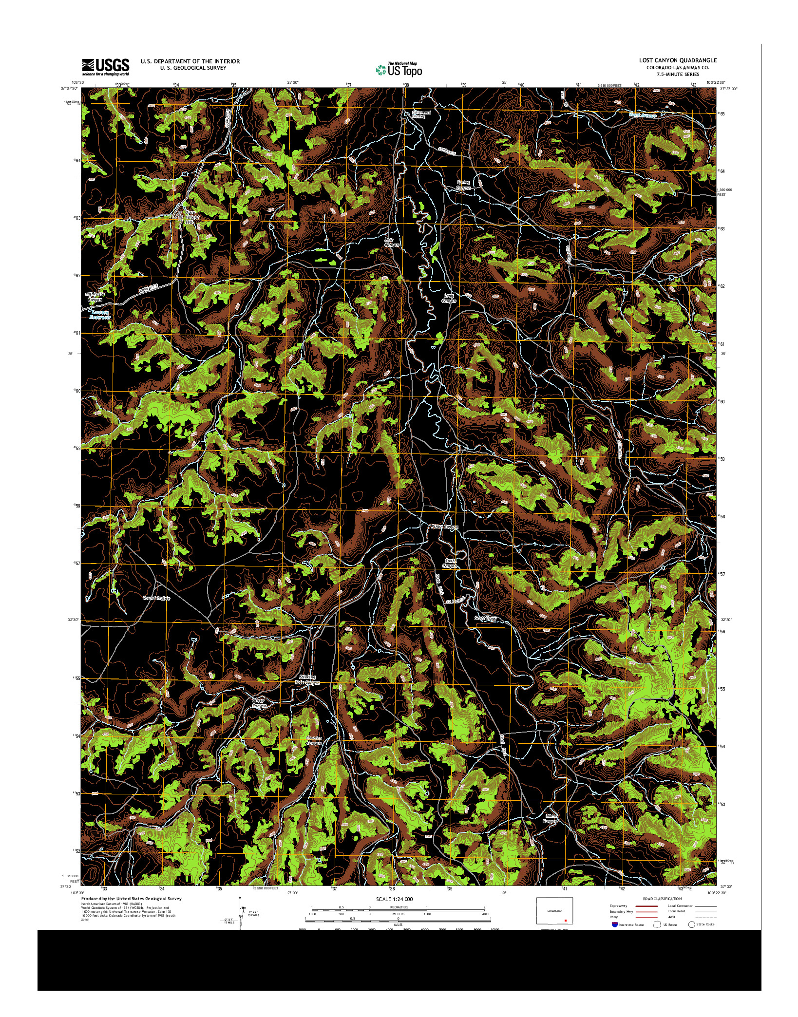 USGS US TOPO 7.5-MINUTE MAP FOR LOST CANYON, CO 2013