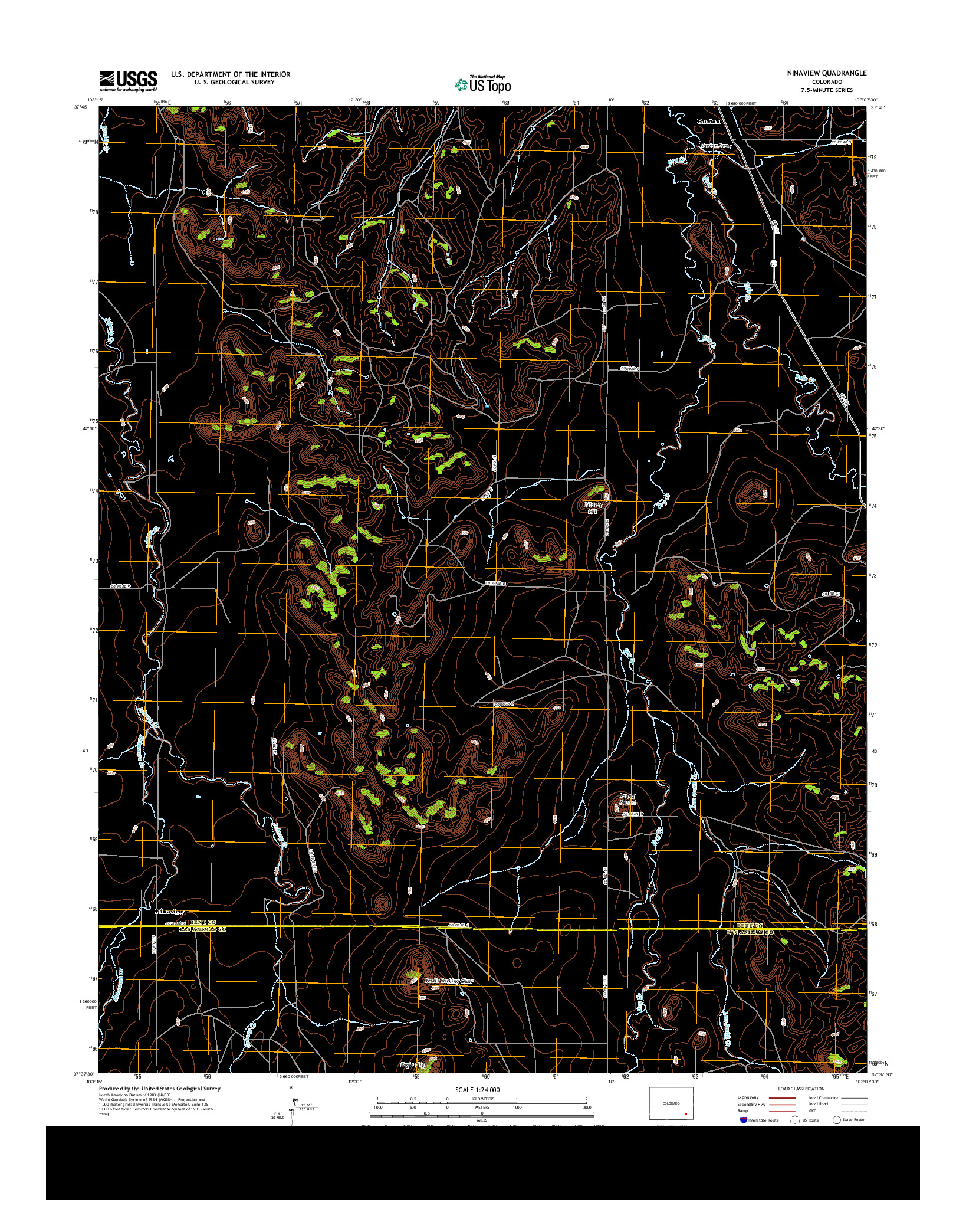 USGS US TOPO 7.5-MINUTE MAP FOR NINAVIEW, CO 2013