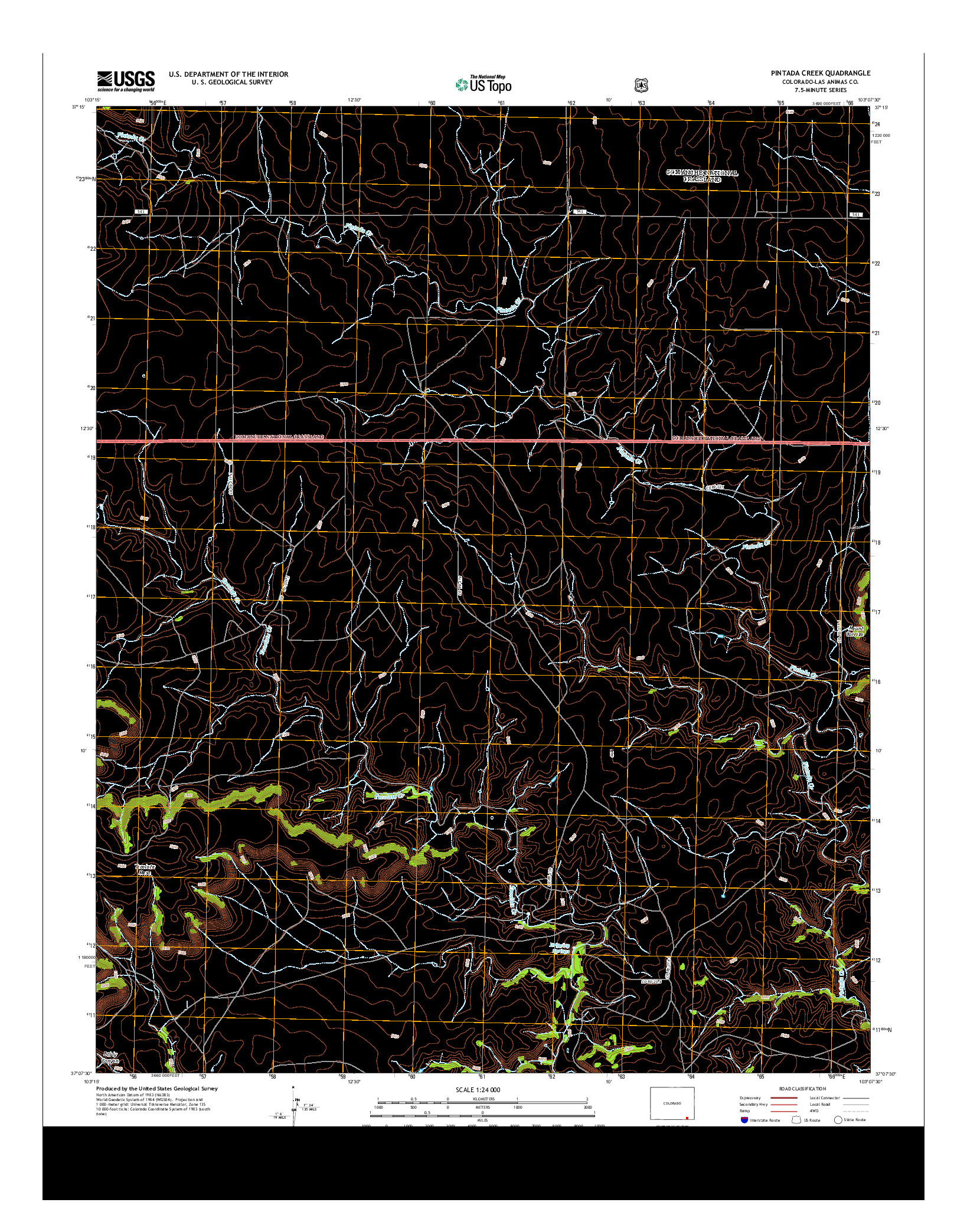 USGS US TOPO 7.5-MINUTE MAP FOR PINTADA CREEK, CO 2013