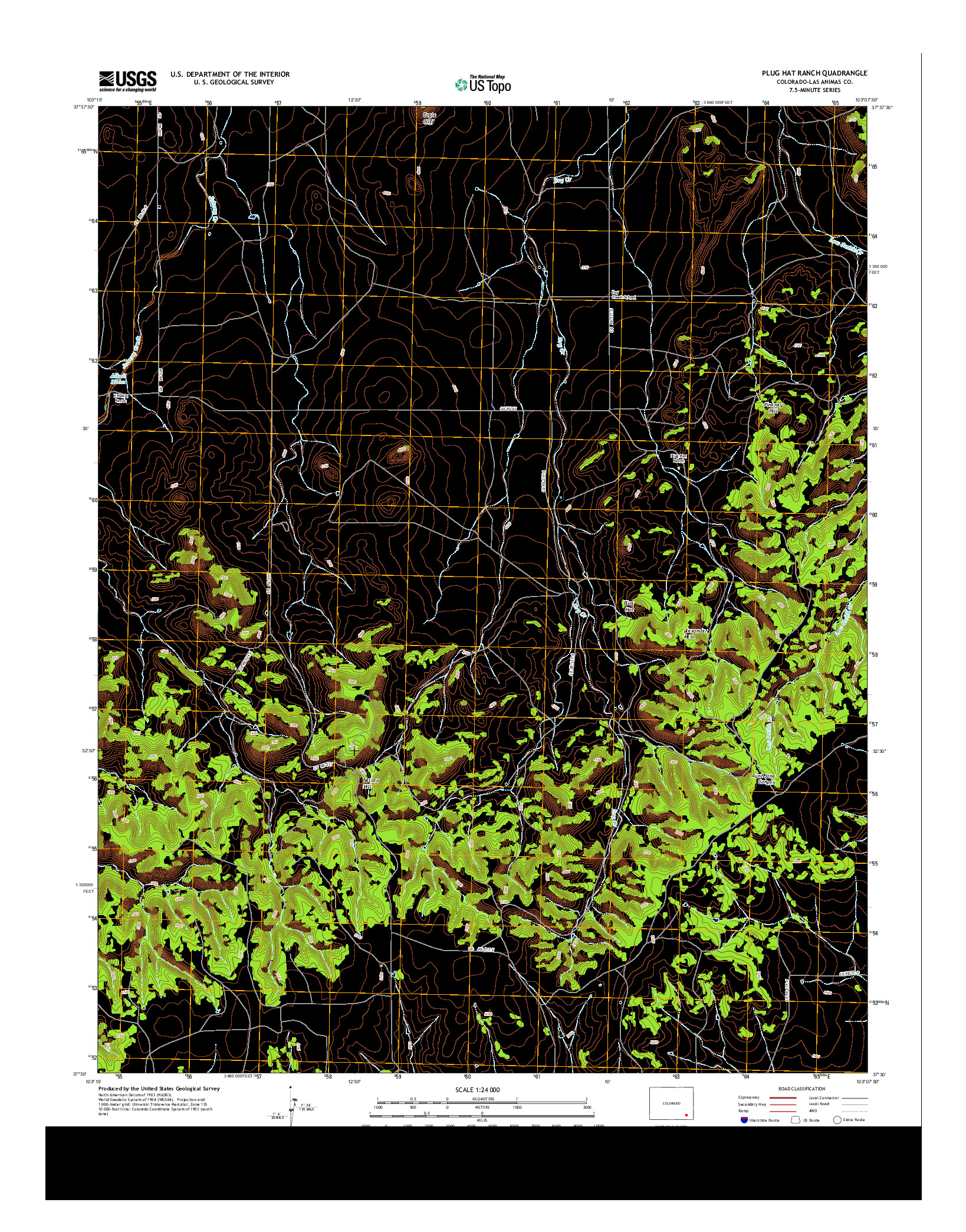 USGS US TOPO 7.5-MINUTE MAP FOR PLUG HAT RANCH, CO 2013