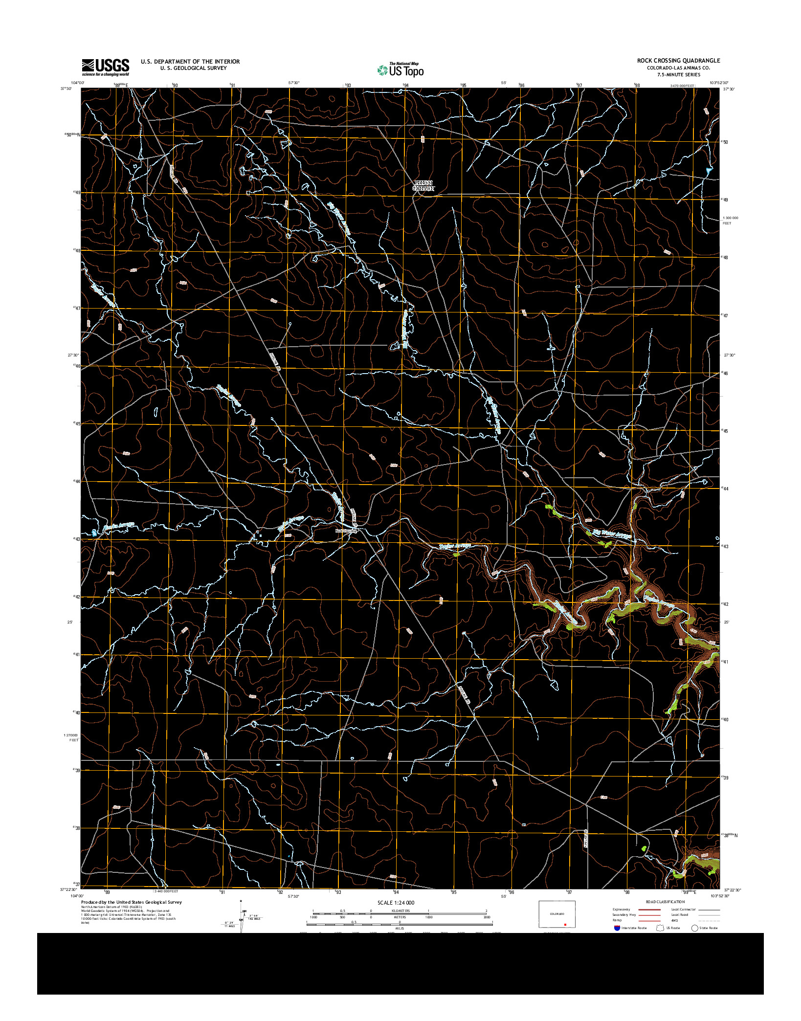 USGS US TOPO 7.5-MINUTE MAP FOR ROCK CROSSING, CO 2013