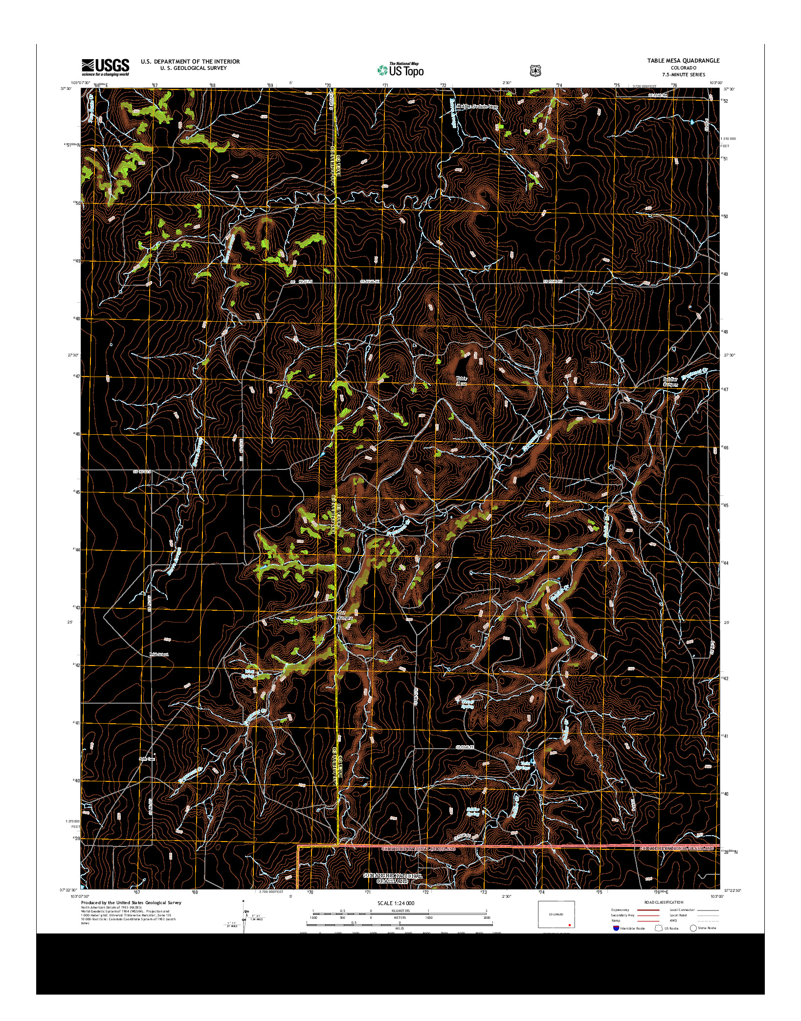 USGS US TOPO 7.5-MINUTE MAP FOR TABLE MESA, CO 2013