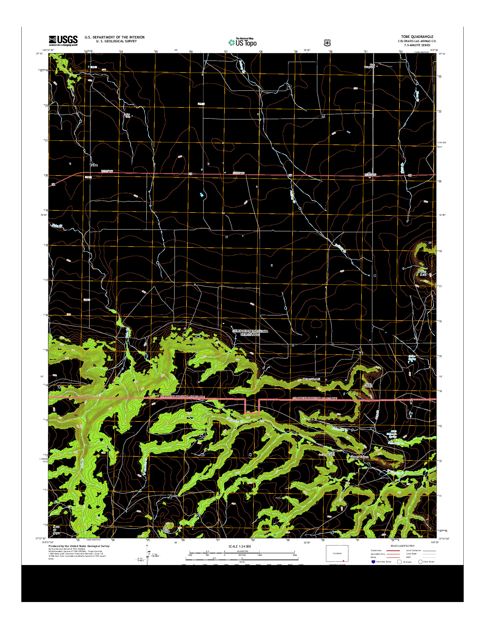 USGS US TOPO 7.5-MINUTE MAP FOR TOBE, CO 2013