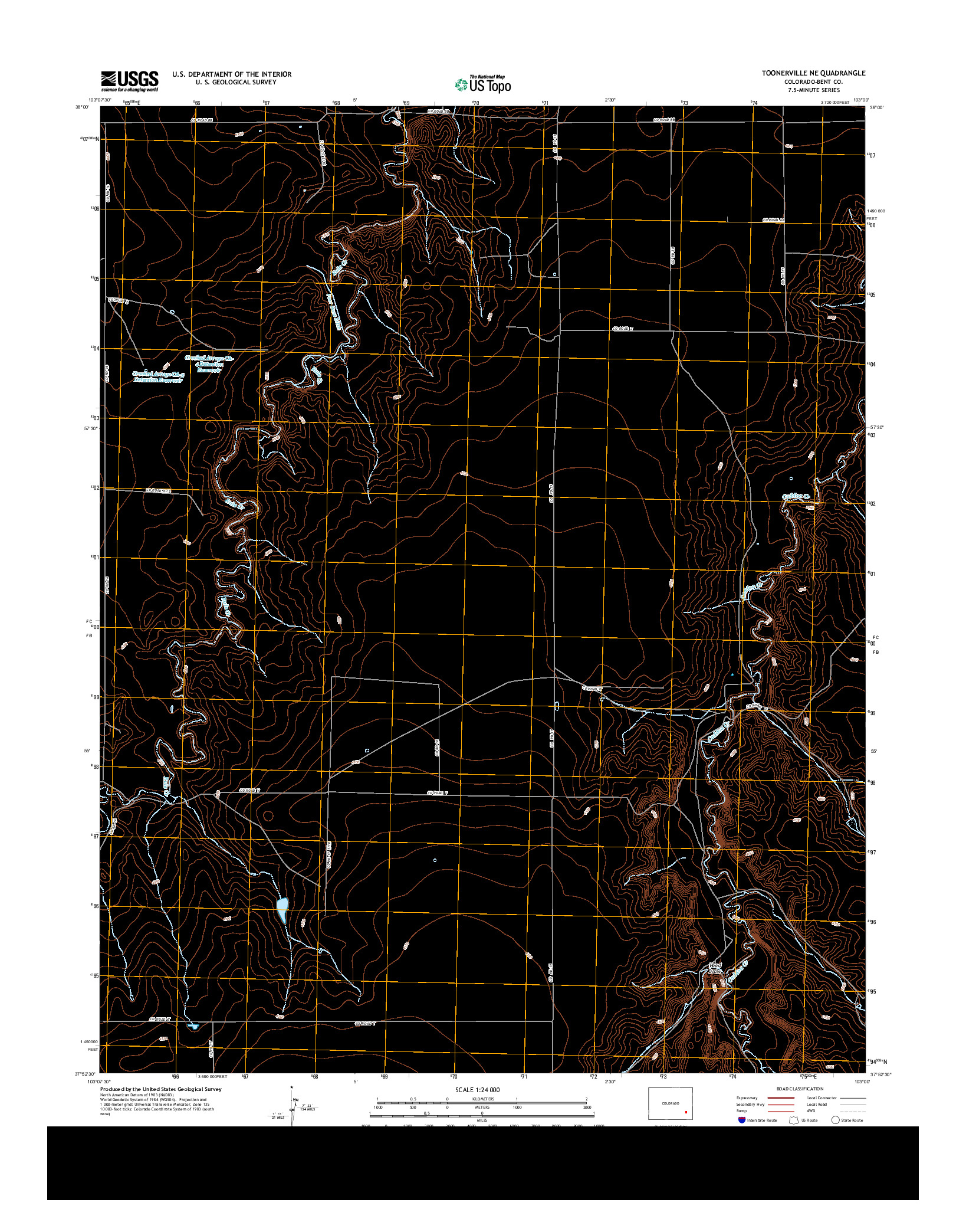 USGS US TOPO 7.5-MINUTE MAP FOR TOONERVILLE NE, CO 2013