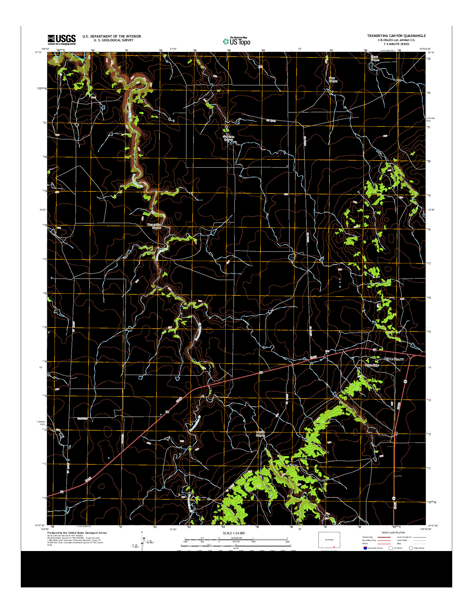 USGS US TOPO 7.5-MINUTE MAP FOR TREMENTINA CANYON, CO 2013