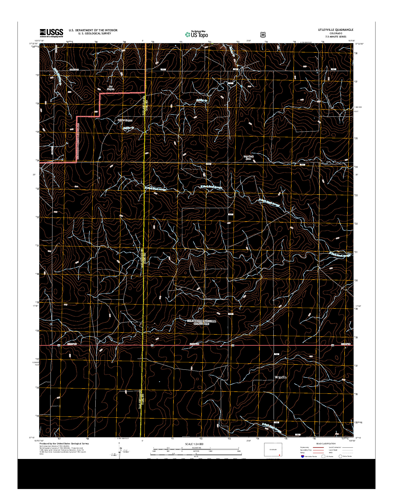 USGS US TOPO 7.5-MINUTE MAP FOR UTLEYVILLE, CO 2013