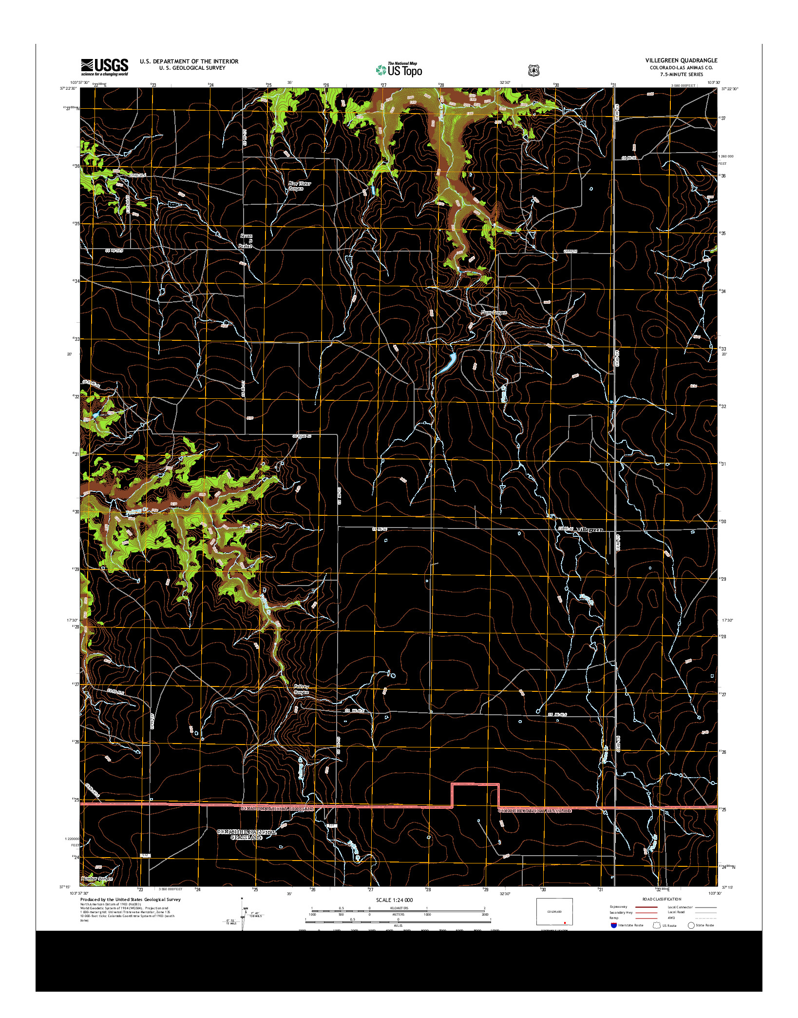 USGS US TOPO 7.5-MINUTE MAP FOR VILLEGREEN, CO 2013
