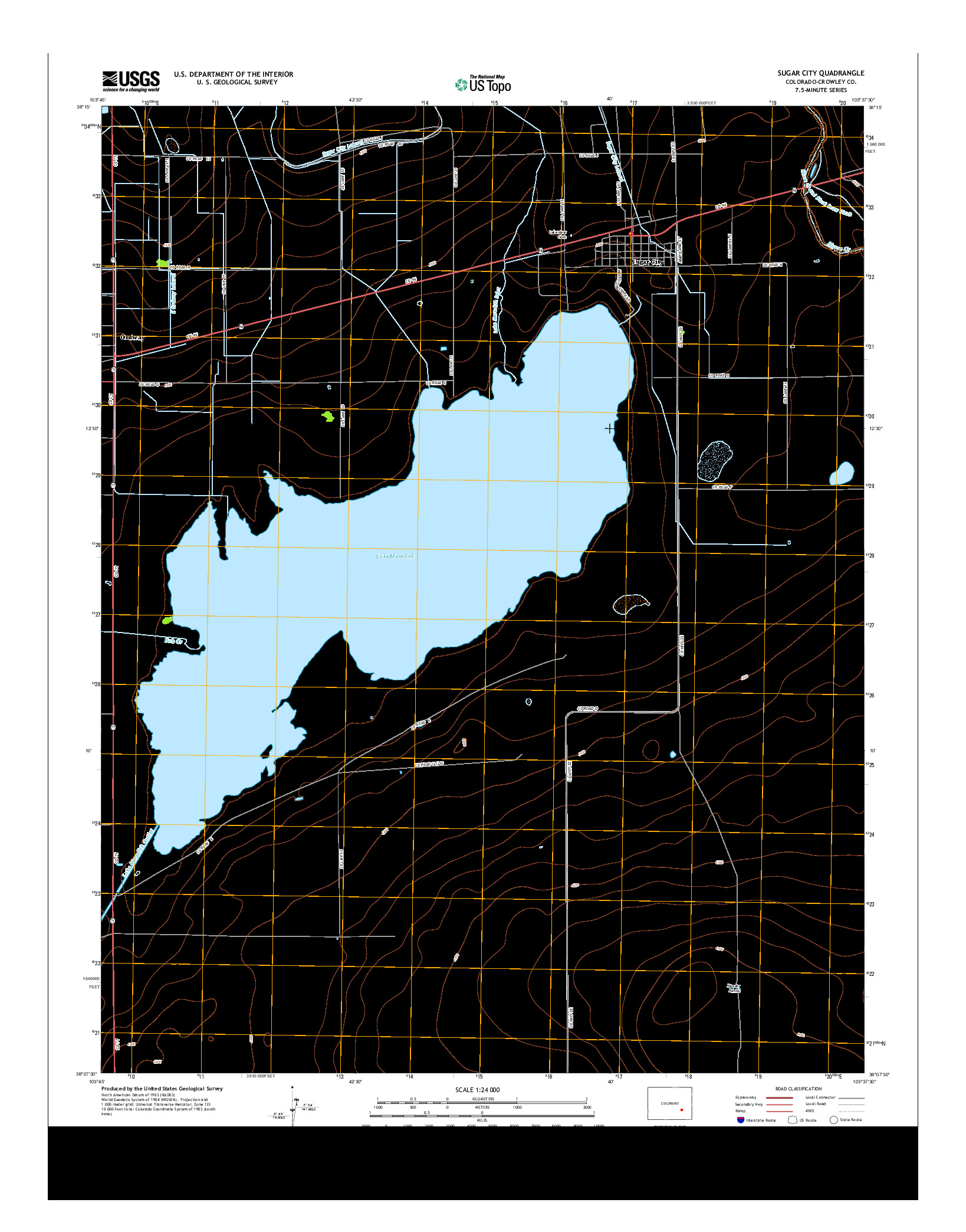 USGS US TOPO 7.5-MINUTE MAP FOR SUGAR CITY, CO 2013
