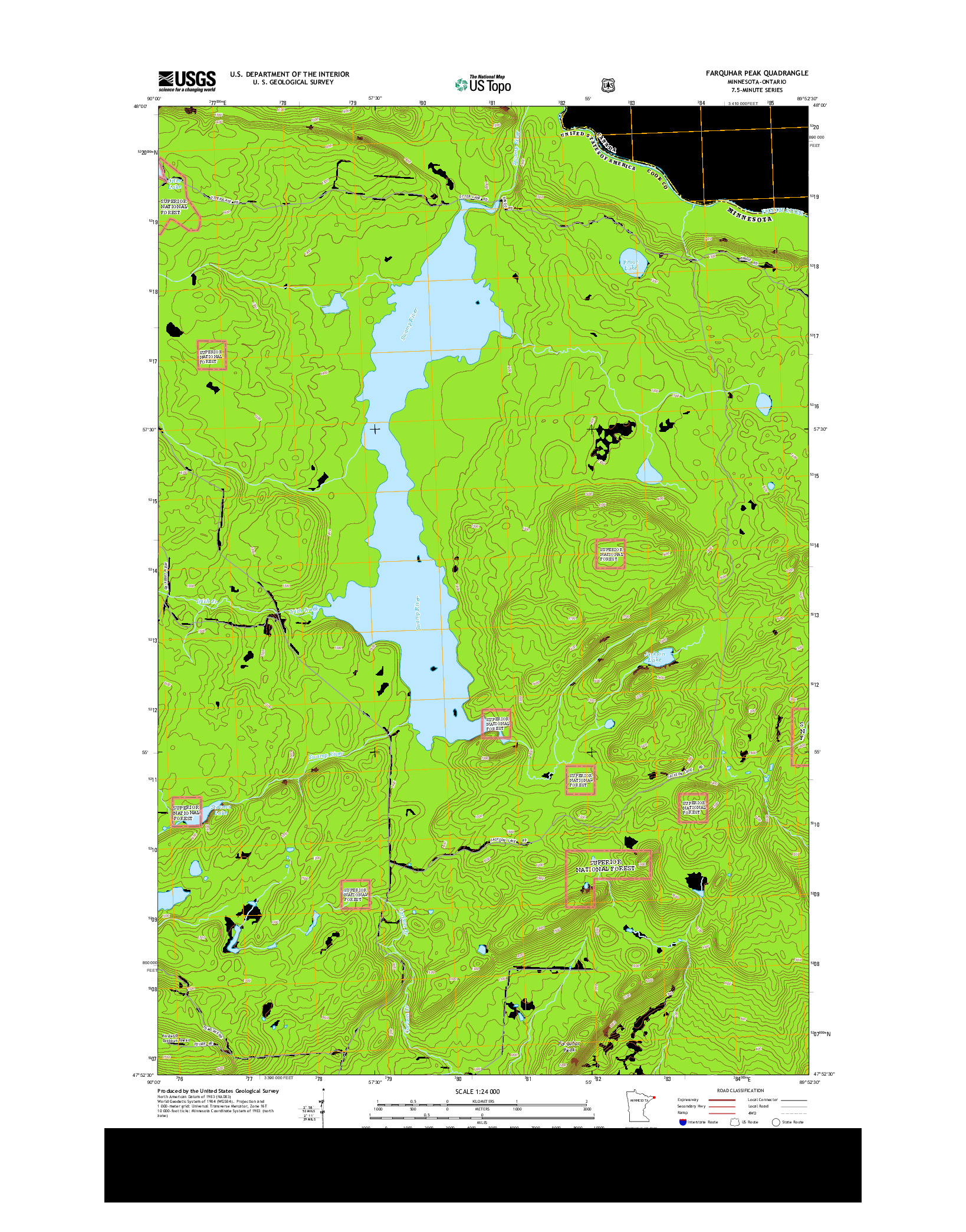 USGS US TOPO 7.5-MINUTE MAP FOR FARQUHAR PEAK, MN-ON 2013