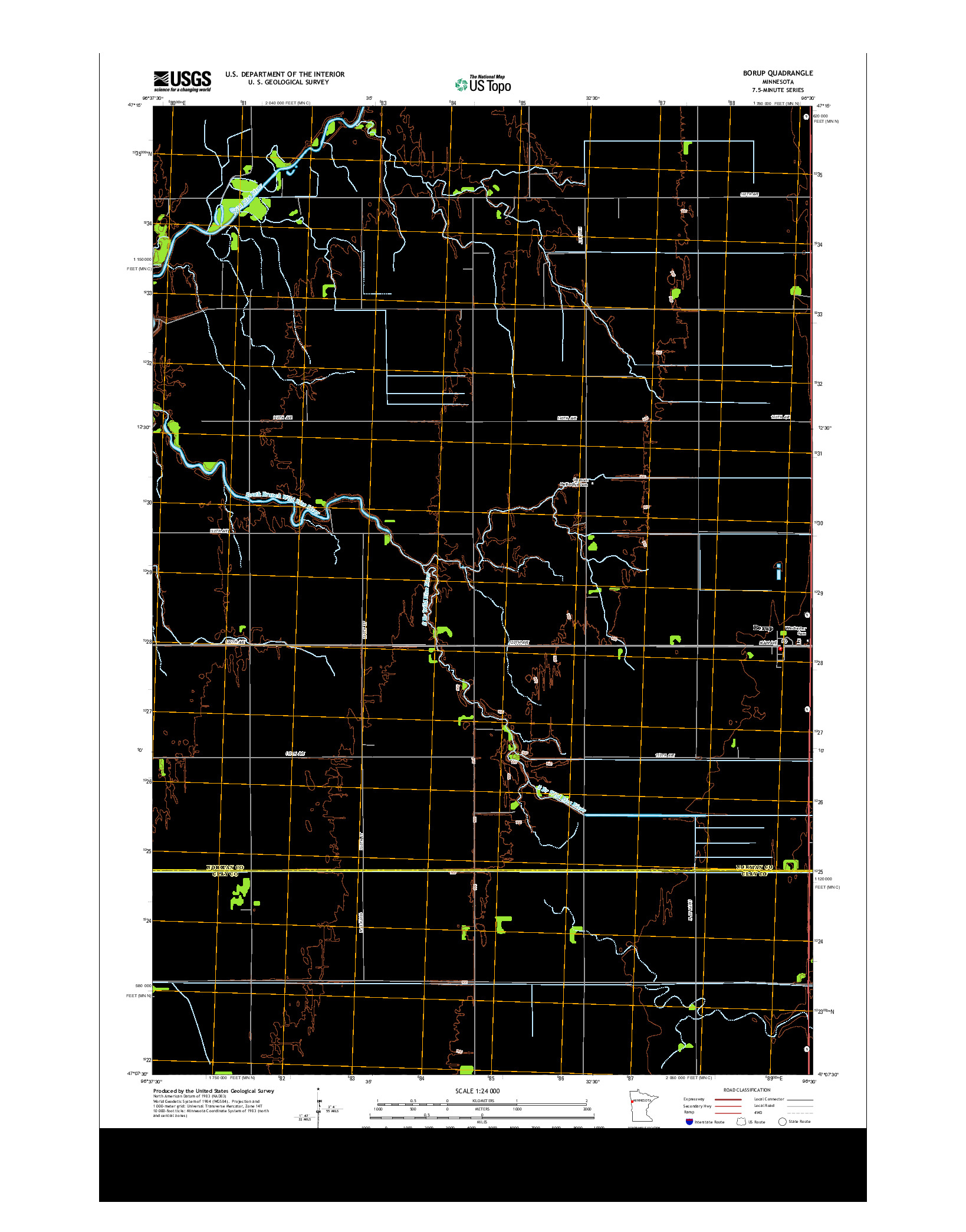 USGS US TOPO 7.5-MINUTE MAP FOR BORUP, MN 2013