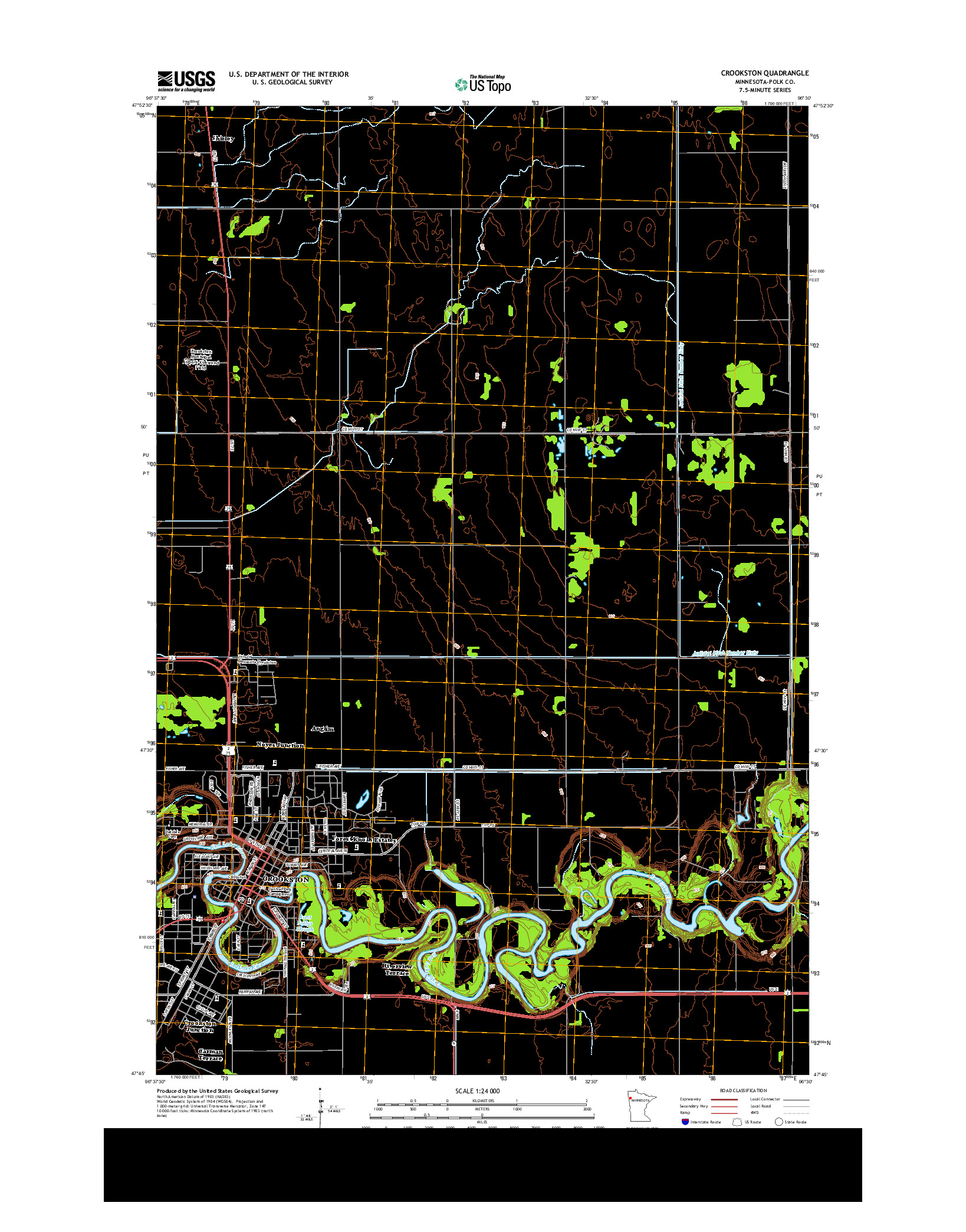 USGS US TOPO 7.5-MINUTE MAP FOR CROOKSTON, MN 2013