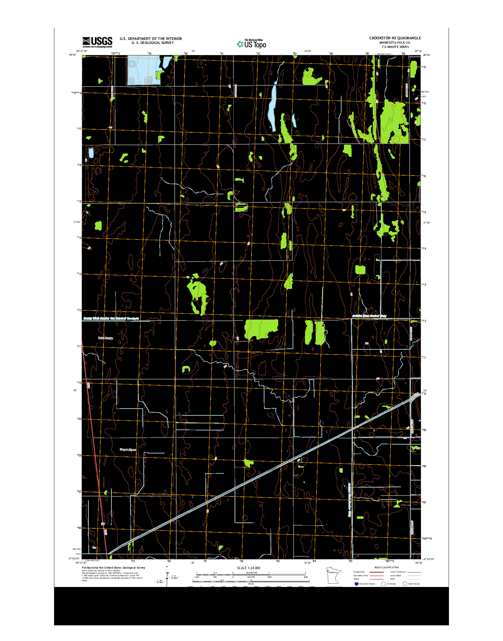 USGS US TOPO 7.5-MINUTE MAP FOR CROOKSTON NE, MN 2013