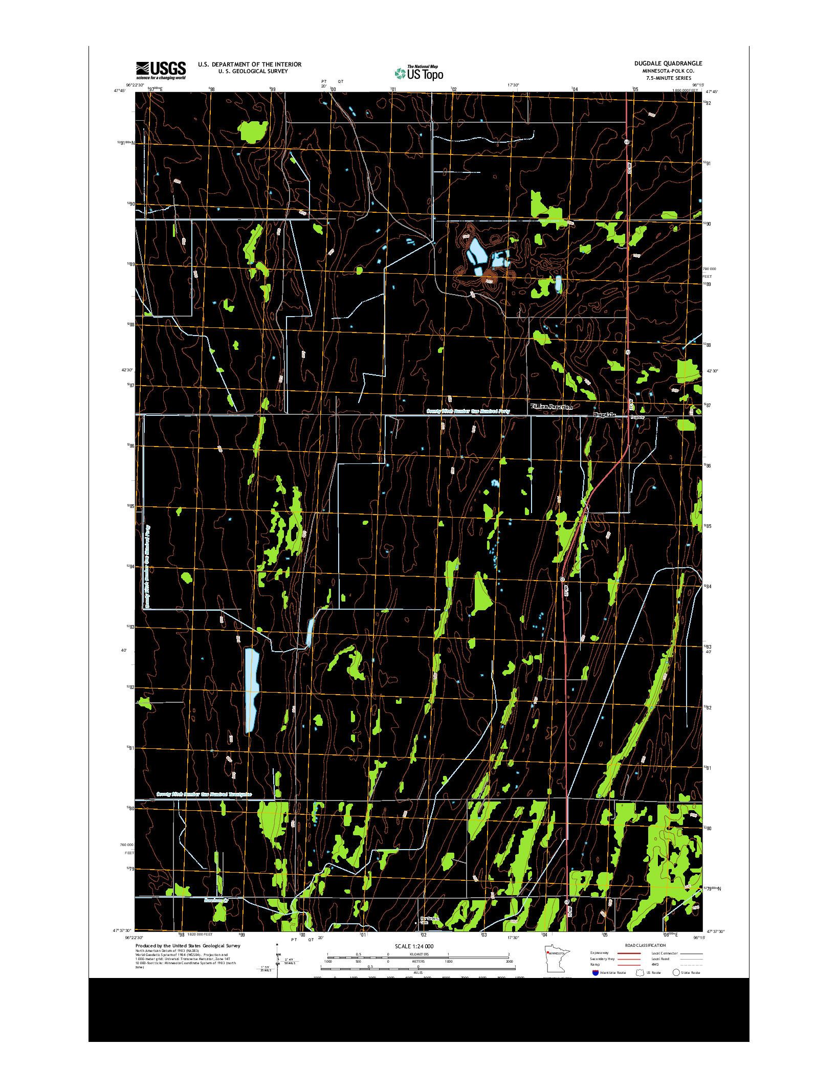 USGS US TOPO 7.5-MINUTE MAP FOR DUGDALE, MN 2013