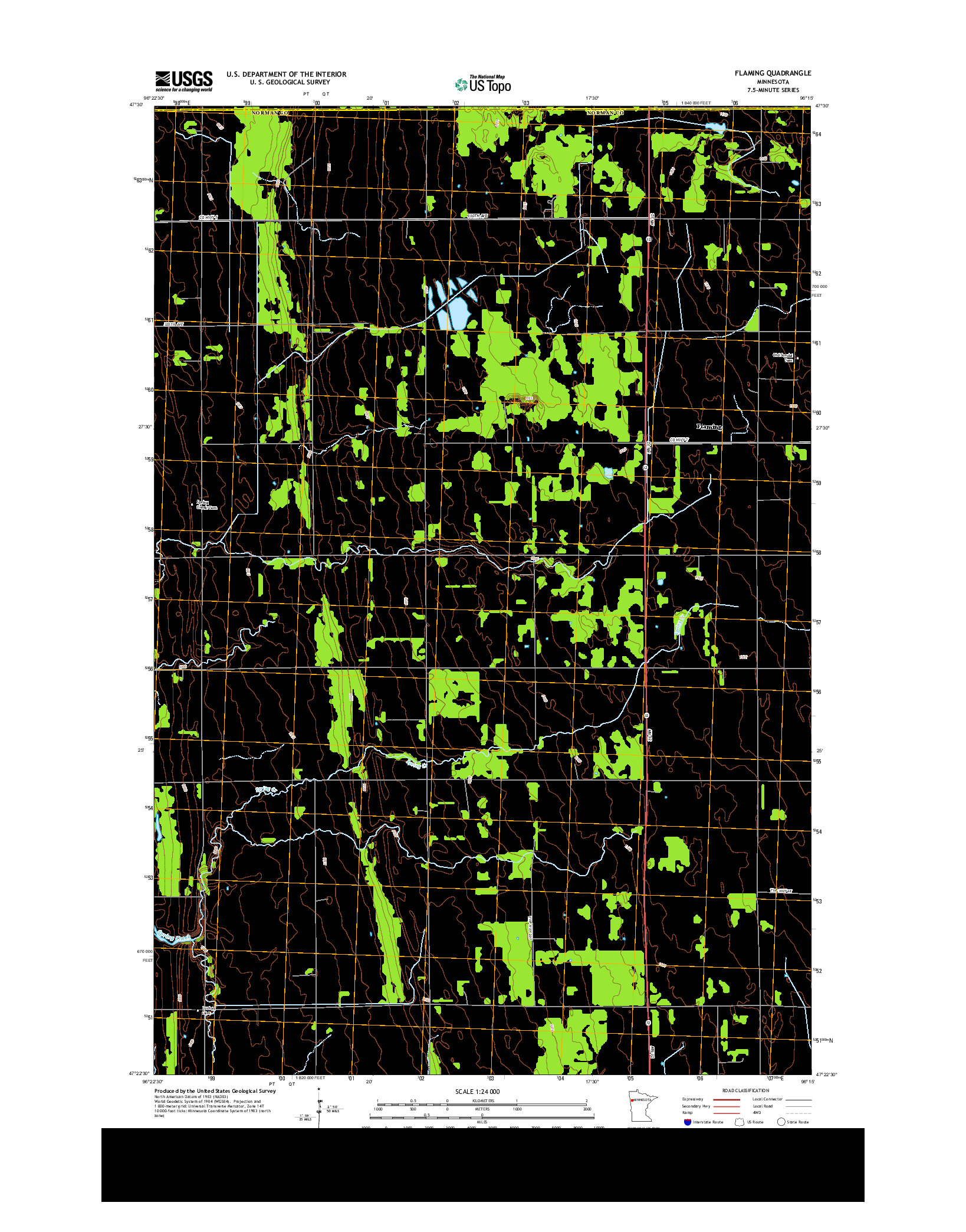 USGS US TOPO 7.5-MINUTE MAP FOR FLAMING, MN 2013