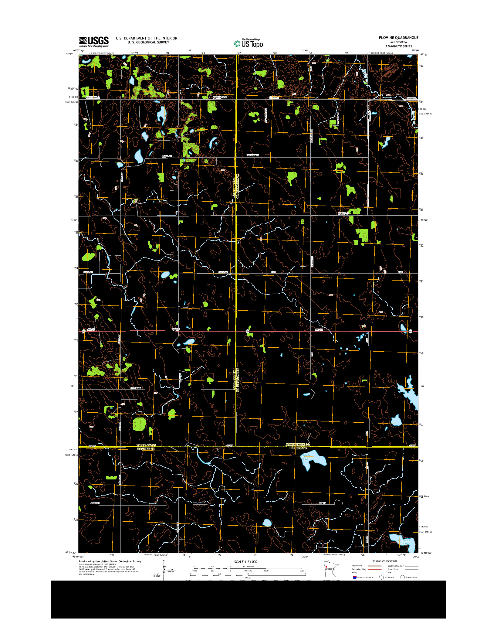 USGS US TOPO 7.5-MINUTE MAP FOR FLOM NE, MN 2013