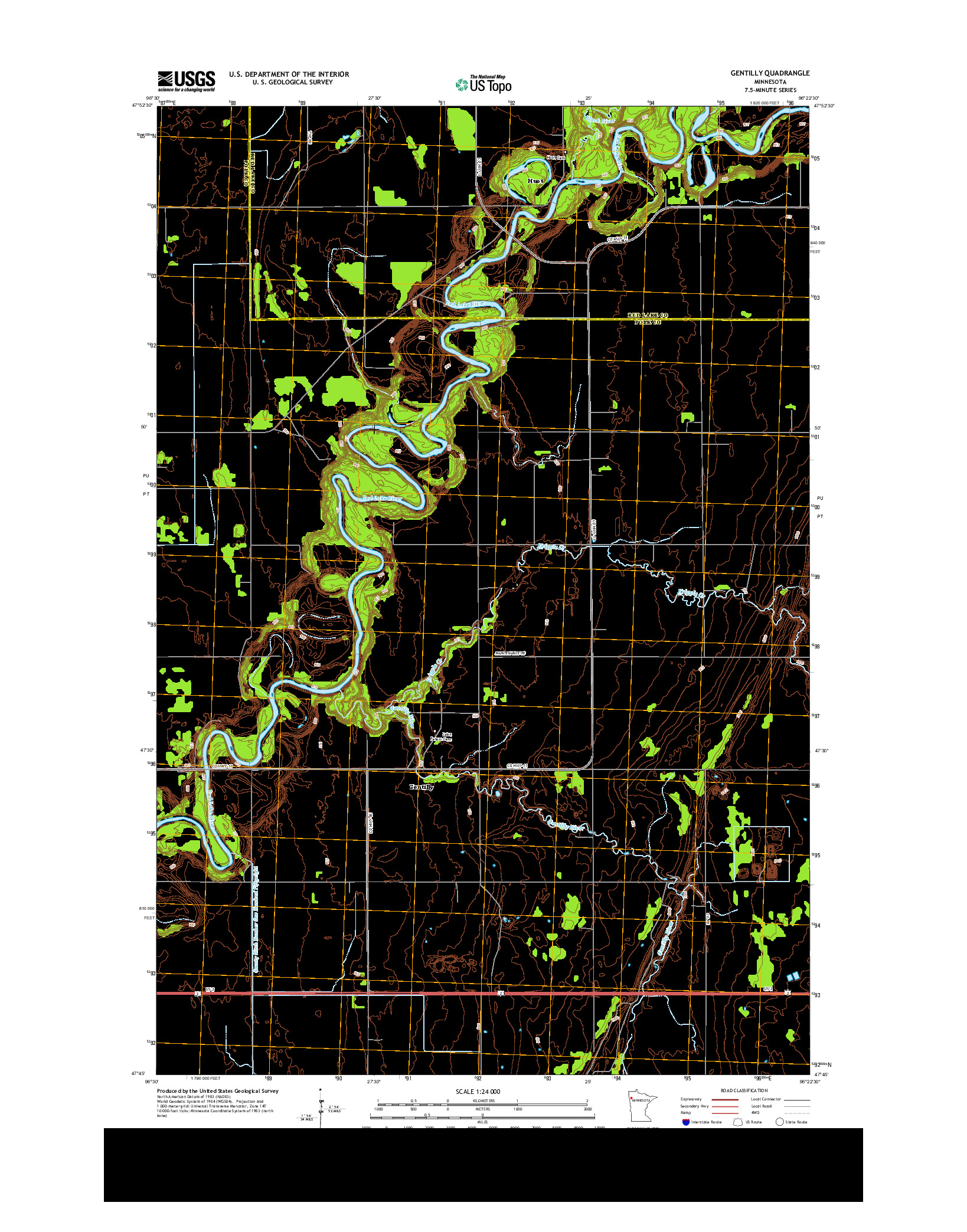 USGS US TOPO 7.5-MINUTE MAP FOR GENTILLY, MN 2013