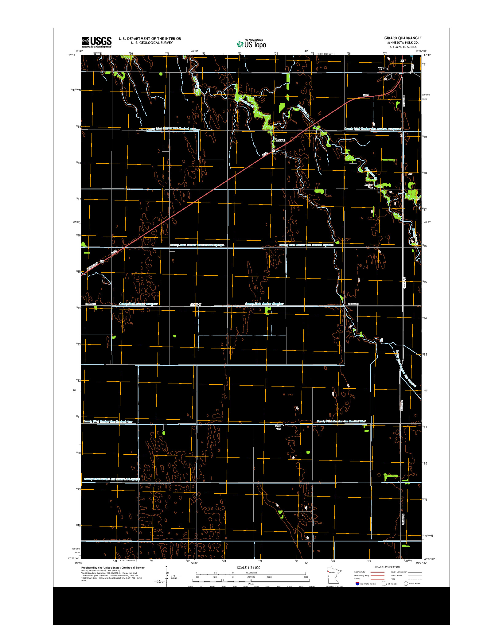 USGS US TOPO 7.5-MINUTE MAP FOR GIRARD, MN 2013