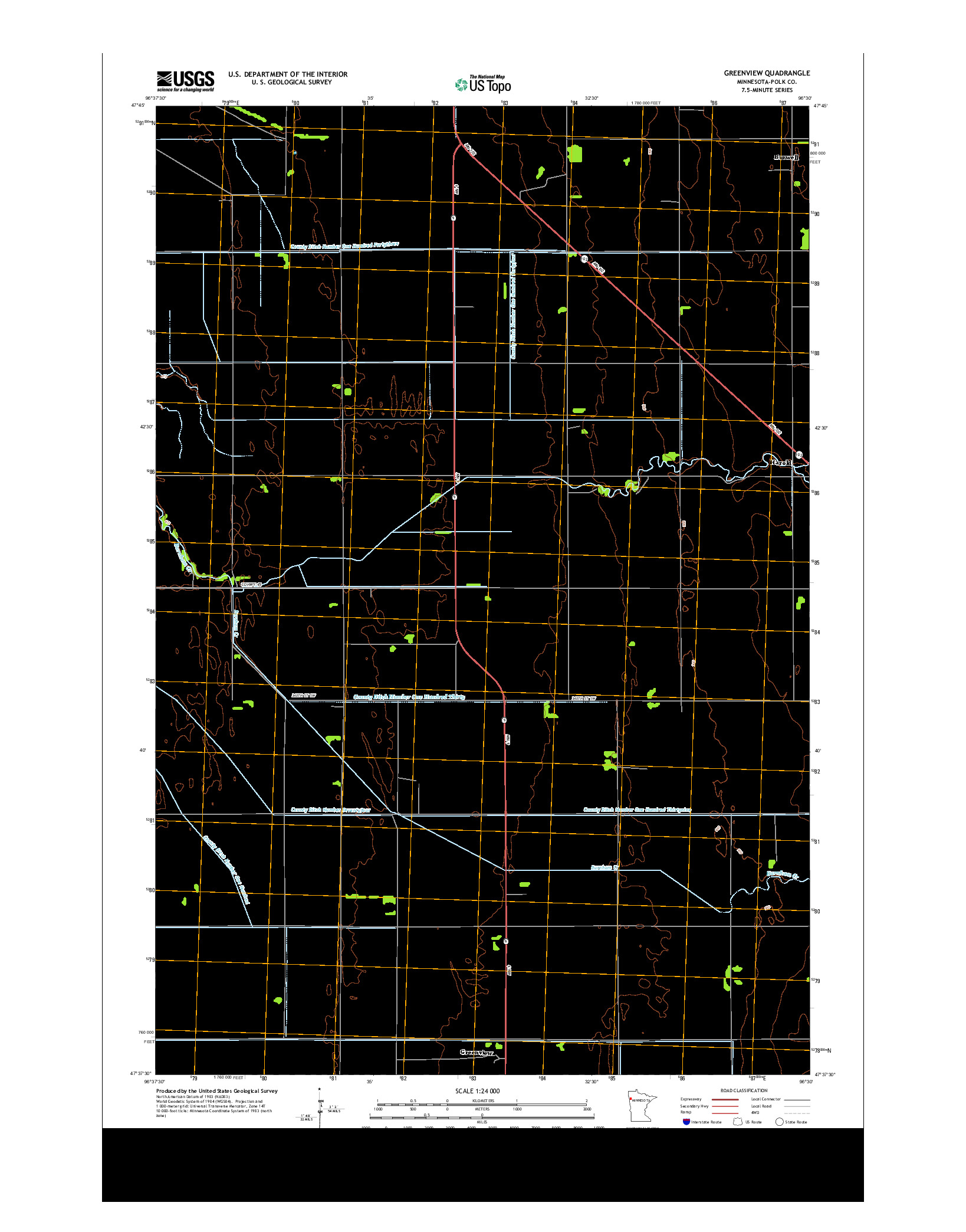 USGS US TOPO 7.5-MINUTE MAP FOR GREENVIEW, MN 2013