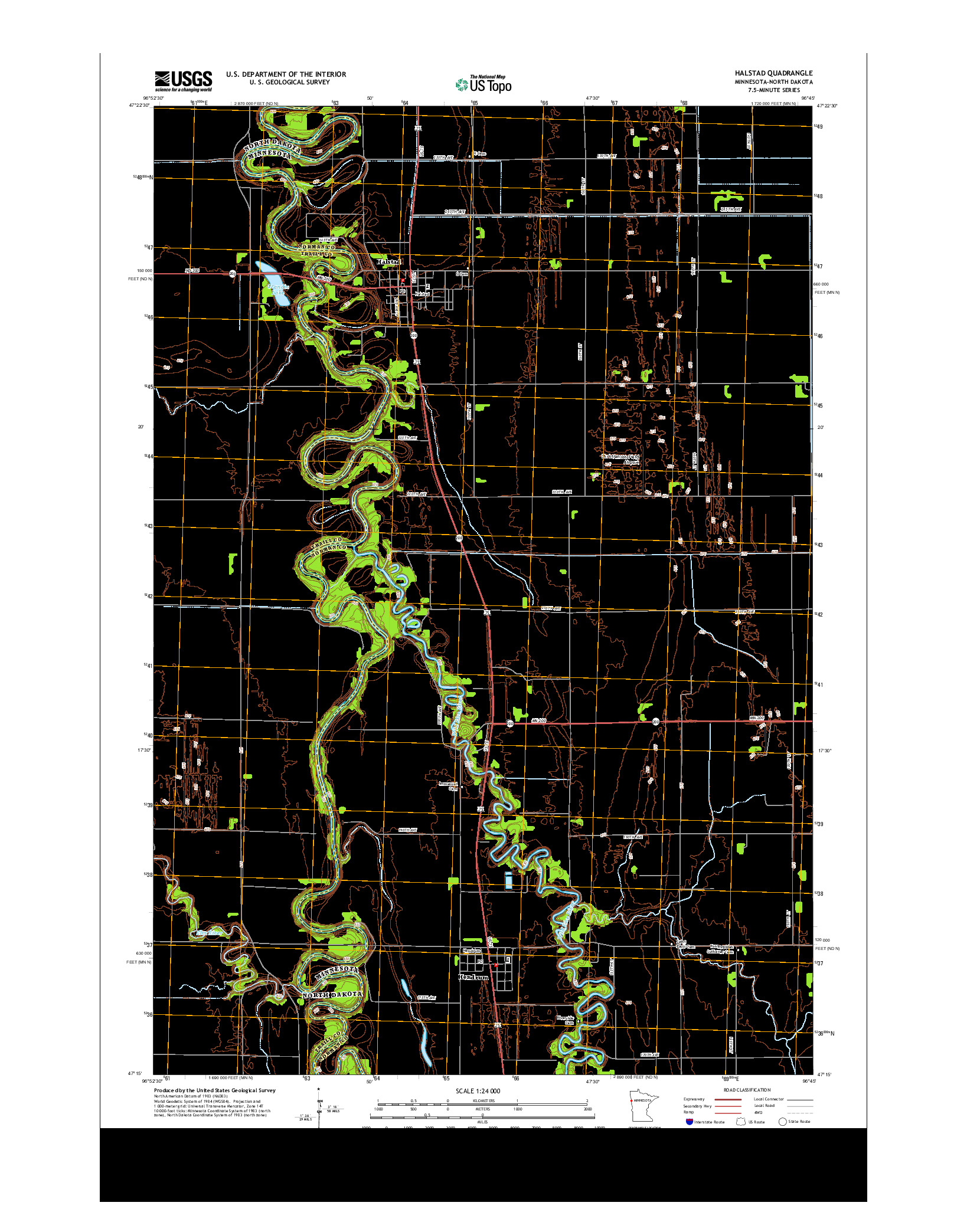 USGS US TOPO 7.5-MINUTE MAP FOR HALSTAD, MN-ND 2013