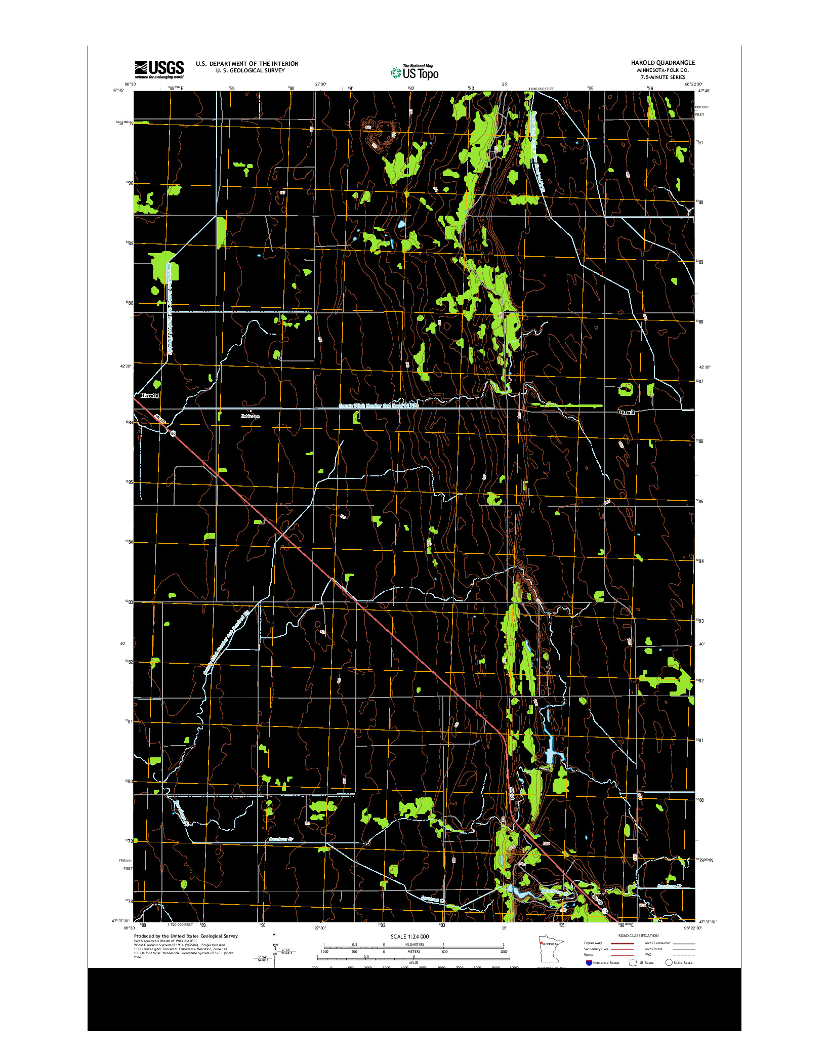 USGS US TOPO 7.5-MINUTE MAP FOR HAROLD, MN 2013