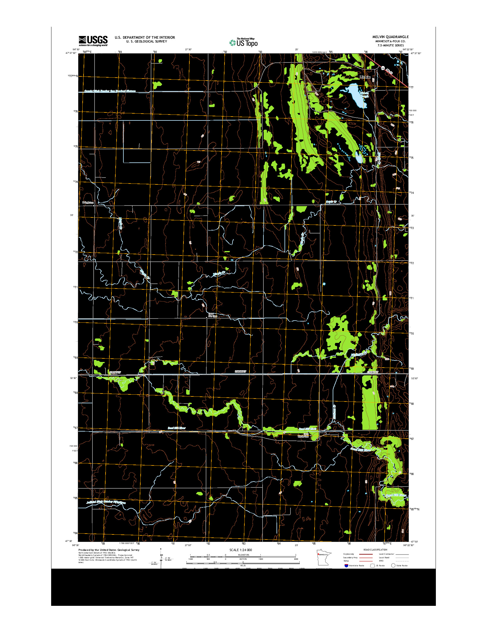 USGS US TOPO 7.5-MINUTE MAP FOR MELVIN, MN 2013