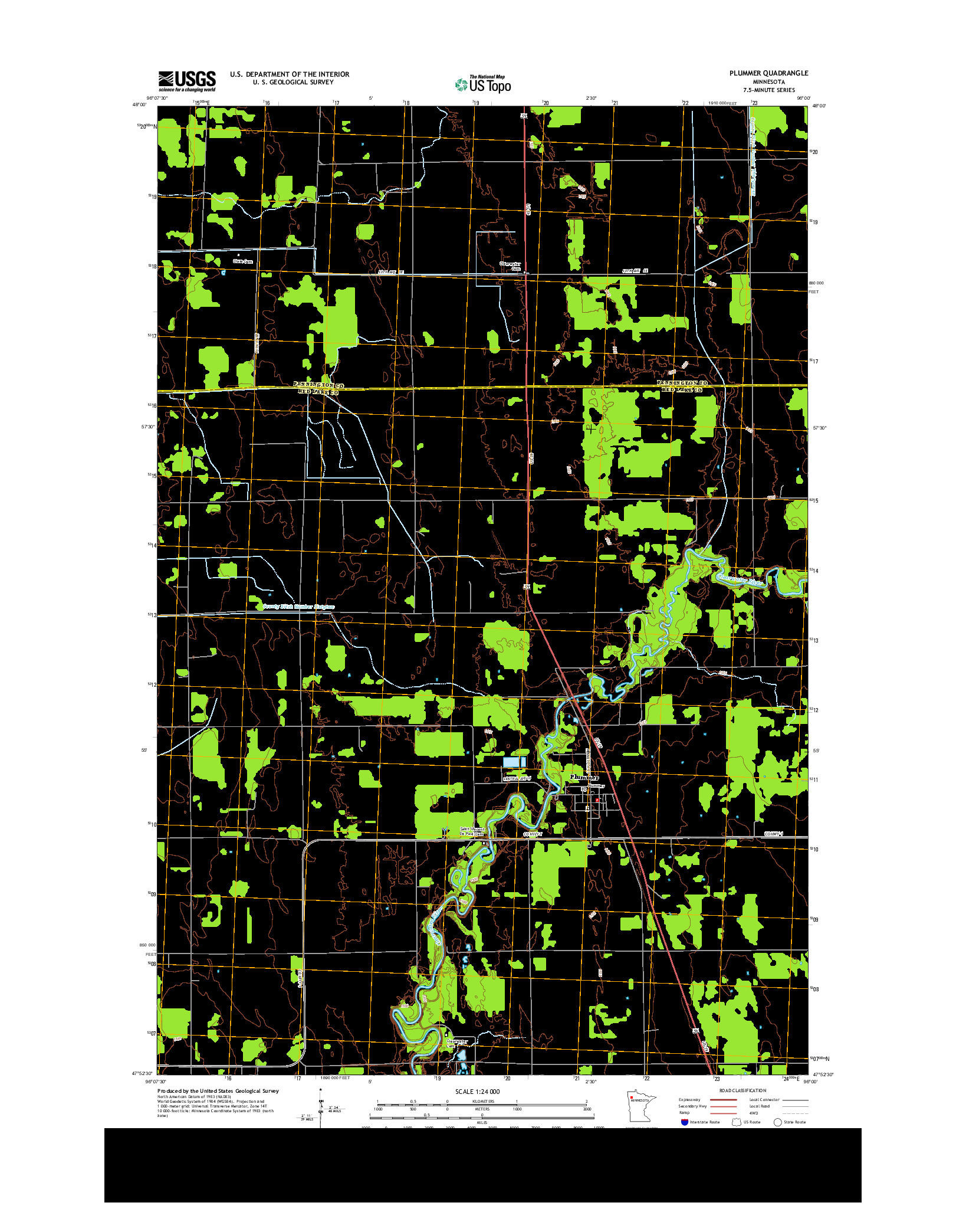 USGS US TOPO 7.5-MINUTE MAP FOR PLUMMER, MN 2013