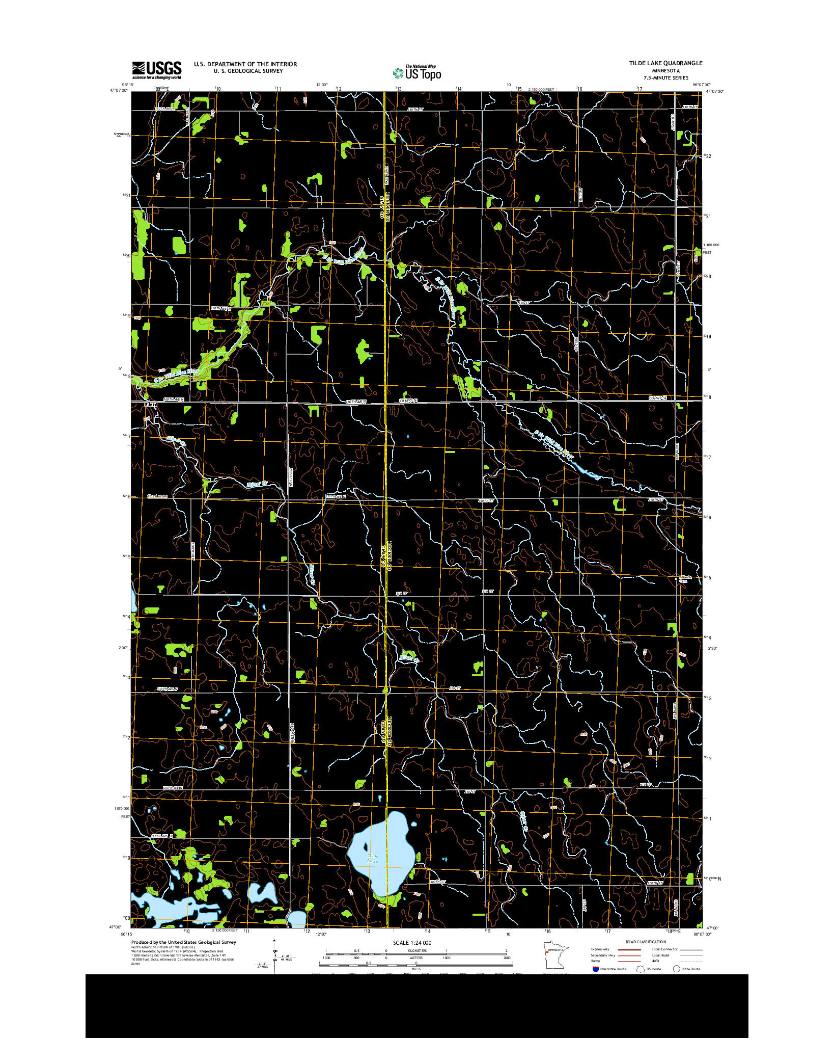 USGS US TOPO 7.5-MINUTE MAP FOR TILDE LAKE, MN 2013