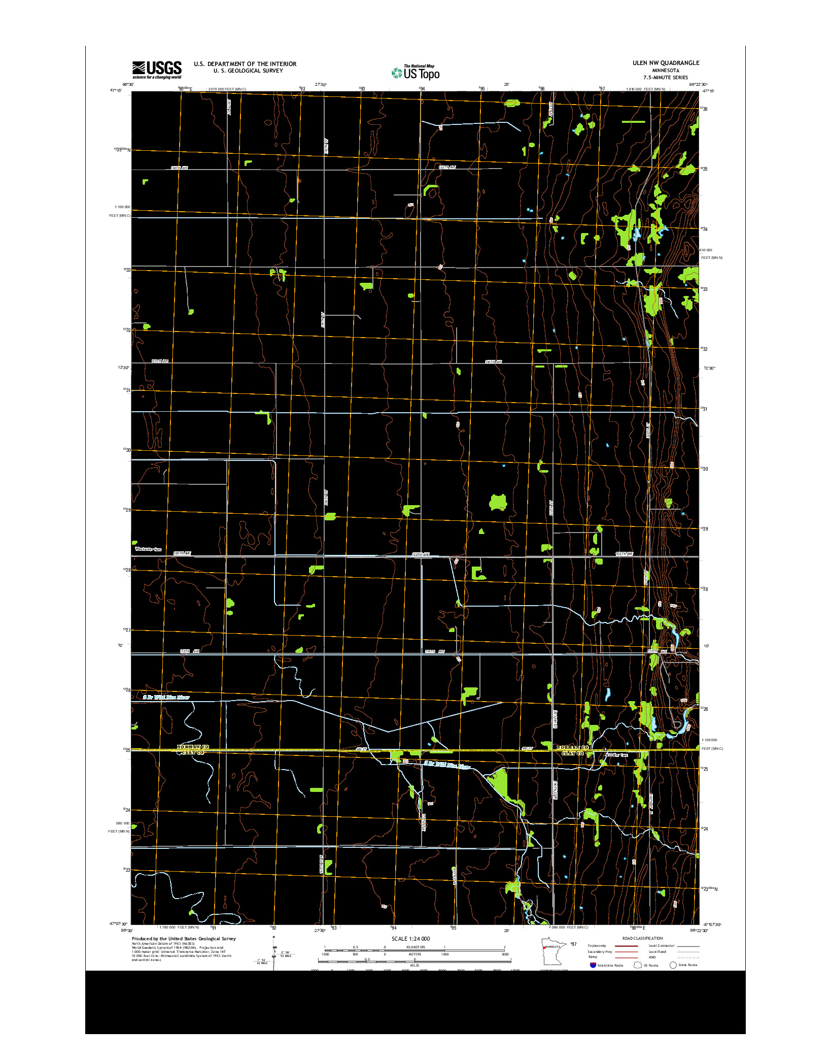 USGS US TOPO 7.5-MINUTE MAP FOR ULEN NW, MN 2013