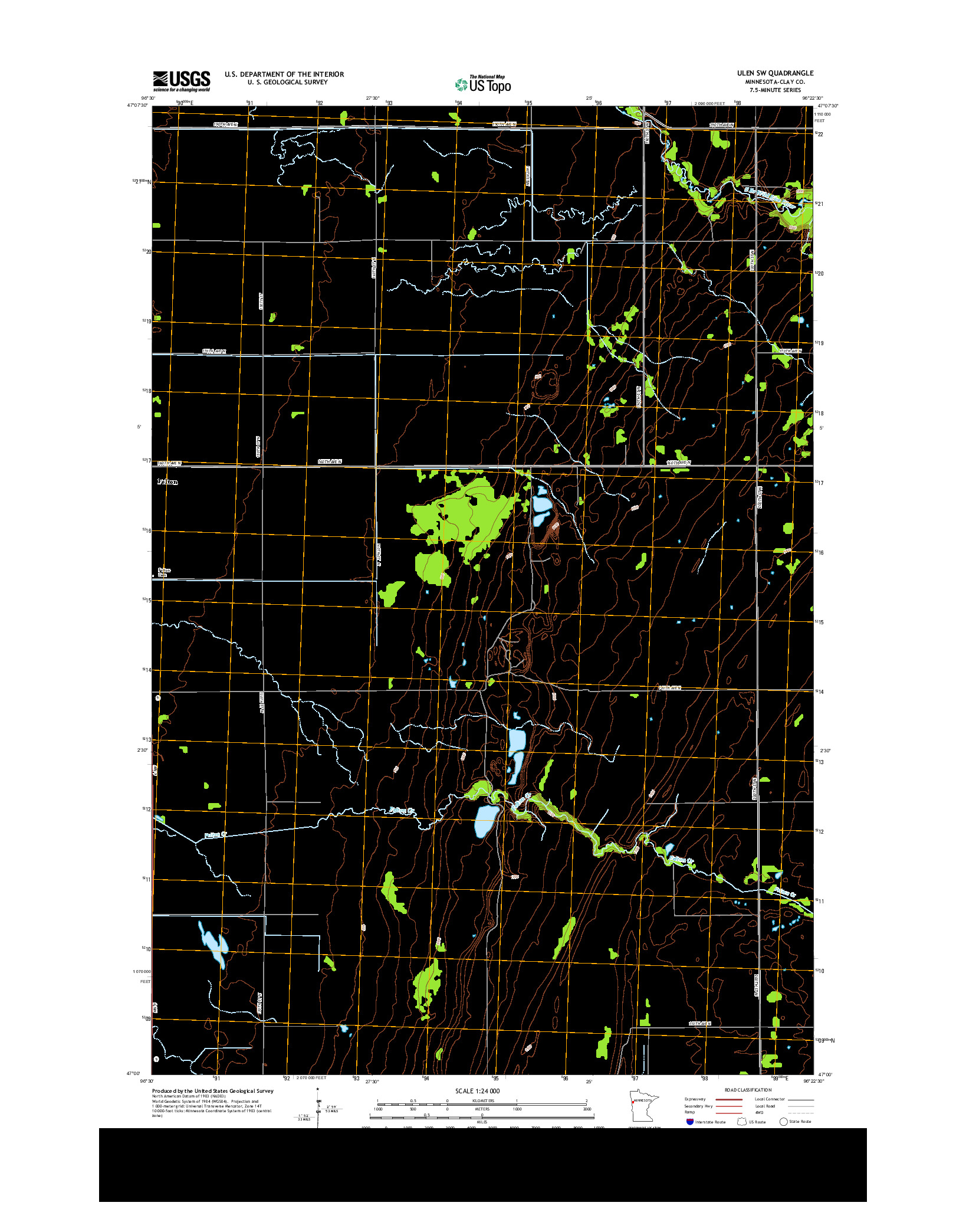 USGS US TOPO 7.5-MINUTE MAP FOR ULEN SW, MN 2013