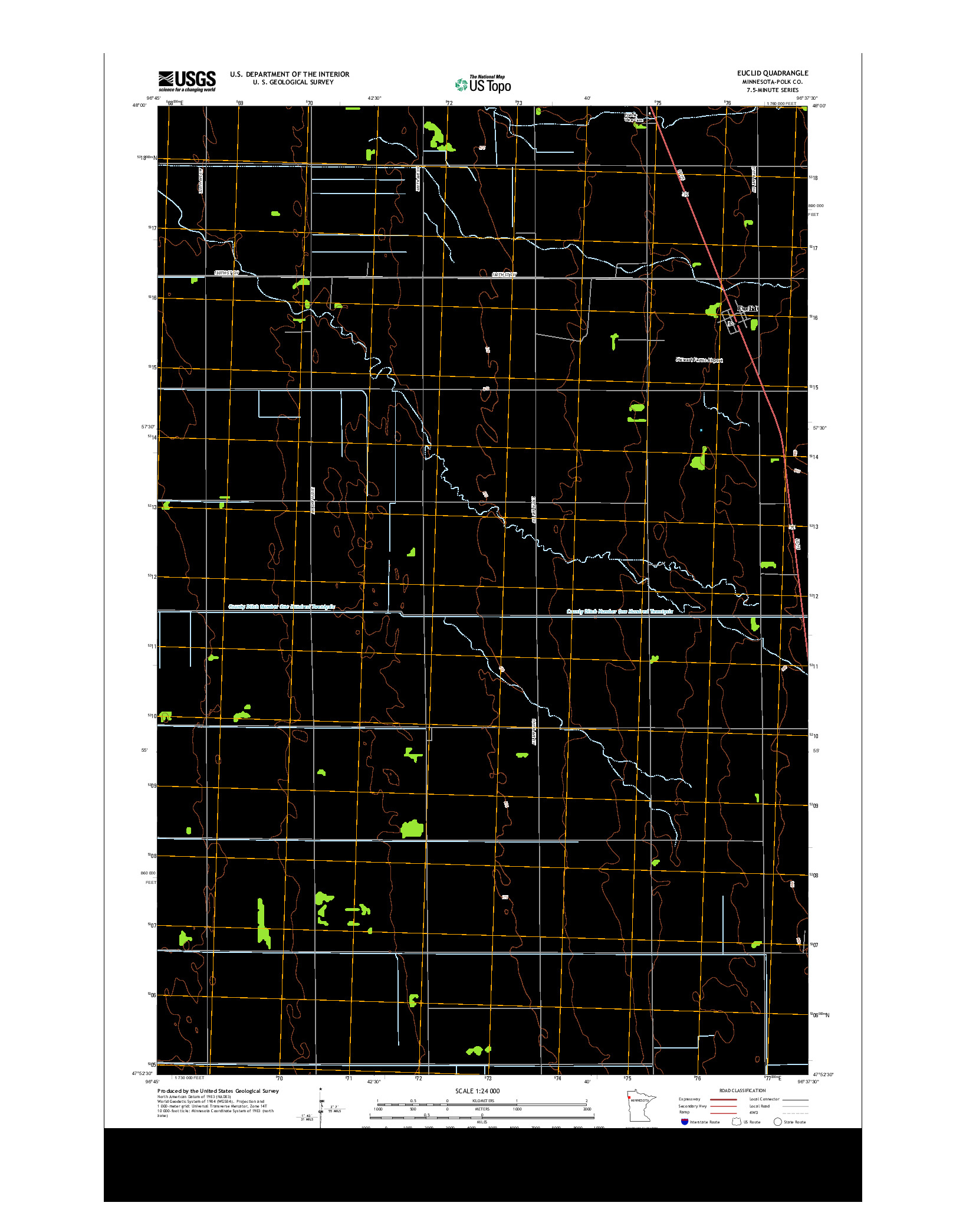 USGS US TOPO 7.5-MINUTE MAP FOR EUCLID, MN 2013
