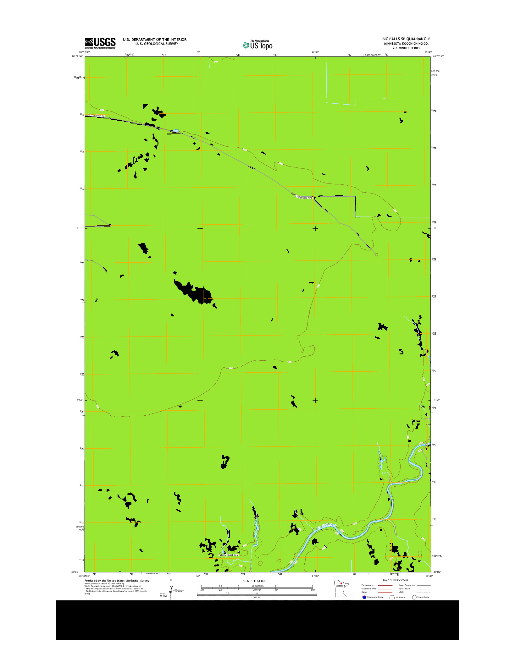 USGS US TOPO 7.5-MINUTE MAP FOR BIG FALLS SE, MN 2013