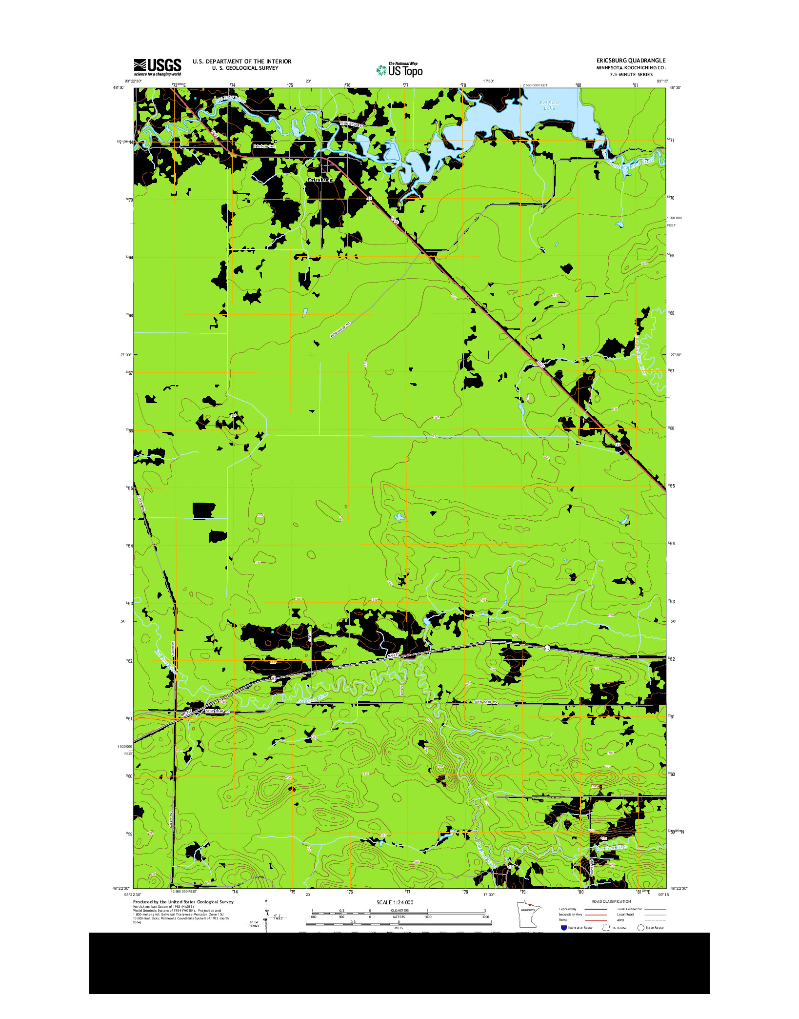 USGS US TOPO 7.5-MINUTE MAP FOR ERICSBURG, MN 2013