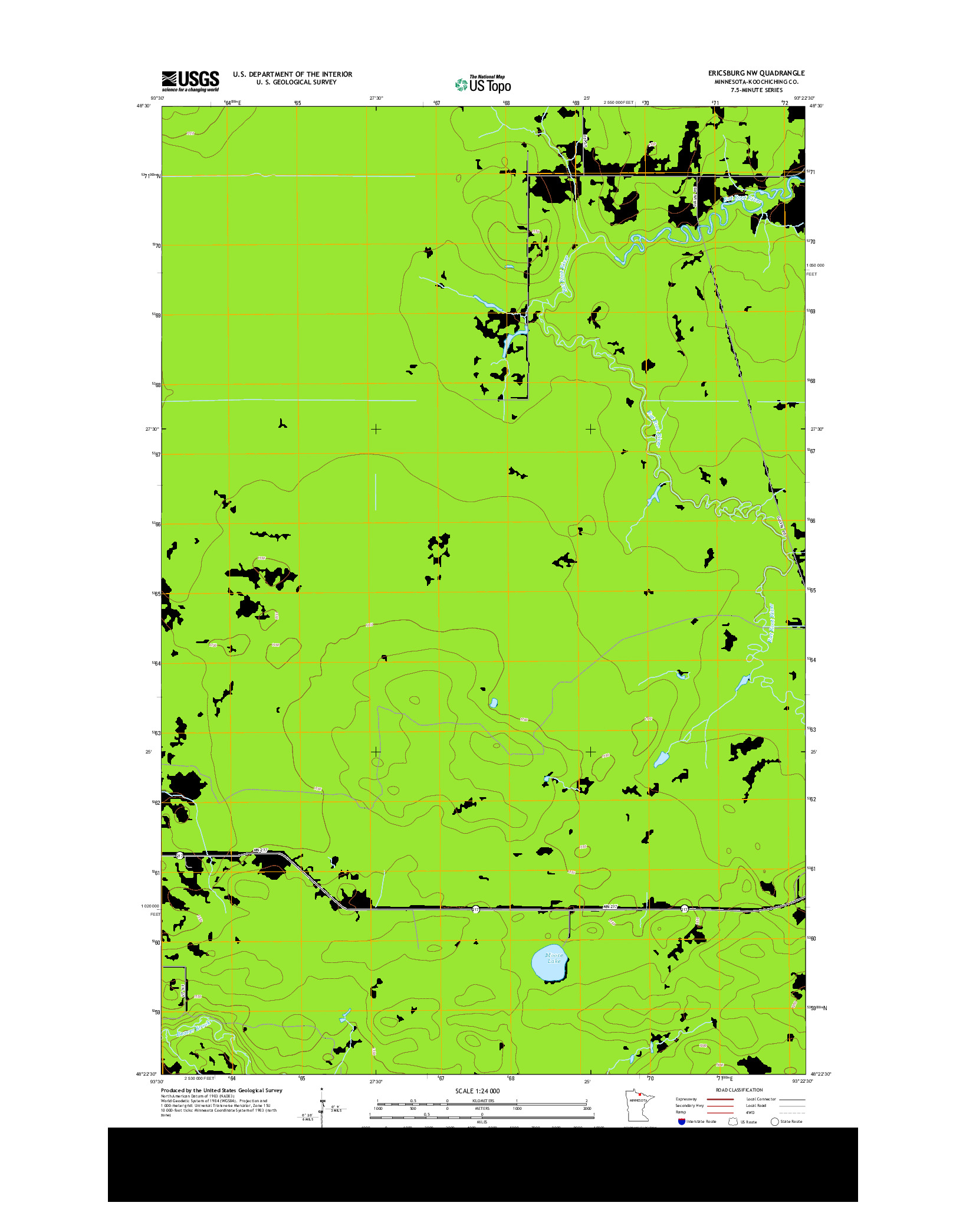 USGS US TOPO 7.5-MINUTE MAP FOR ERICSBURG NW, MN 2013