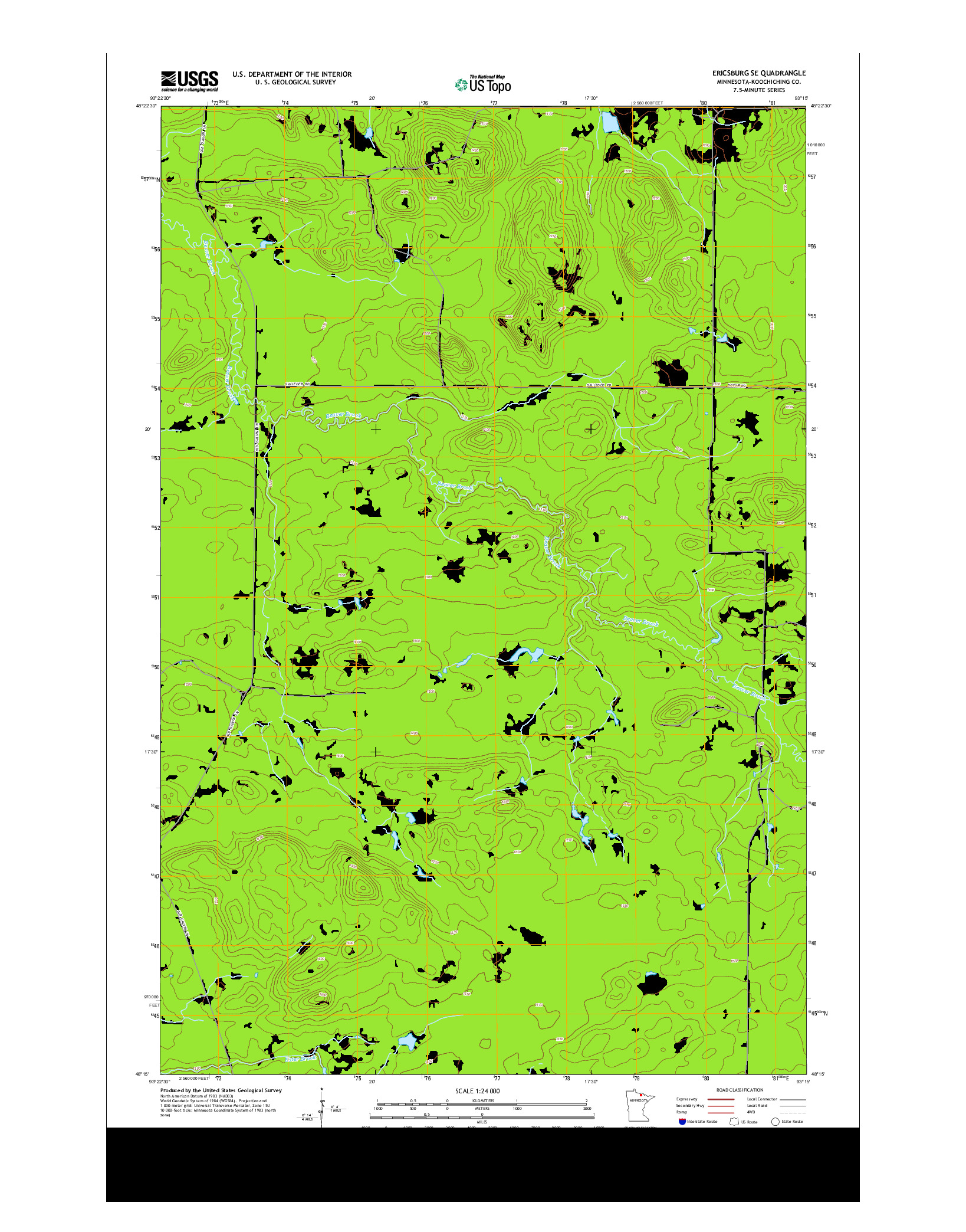 USGS US TOPO 7.5-MINUTE MAP FOR ERICSBURG SE, MN 2013