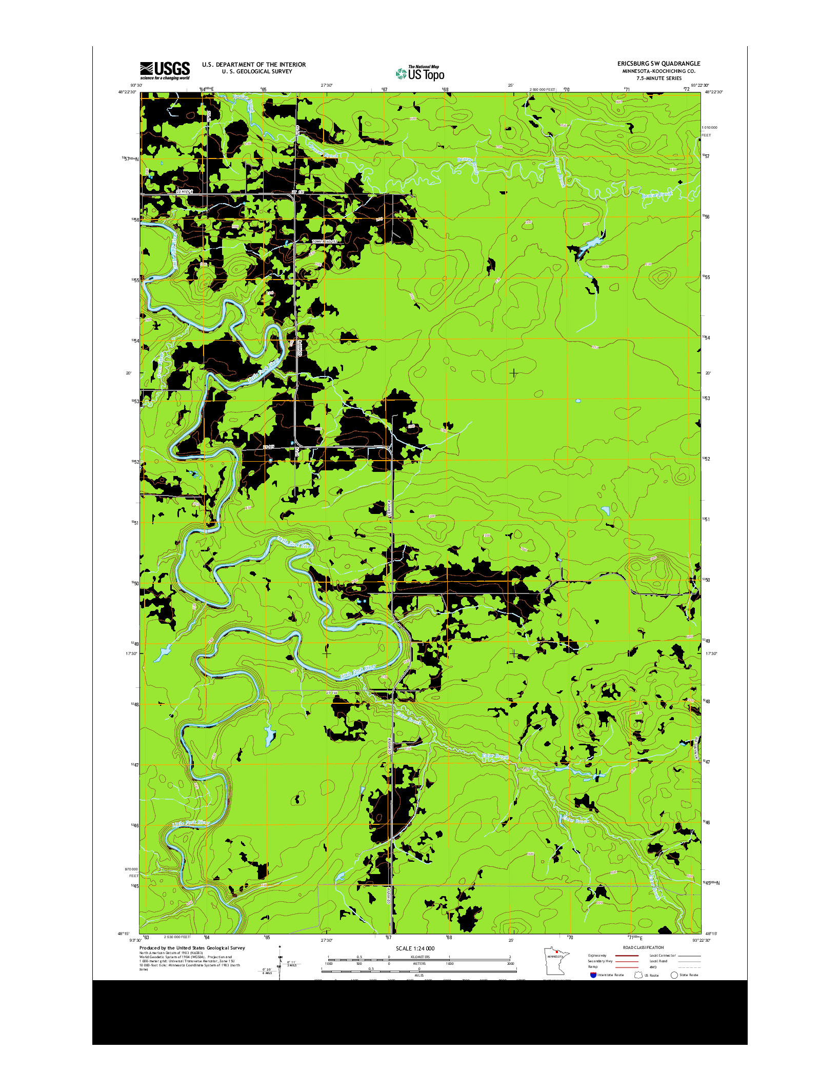 USGS US TOPO 7.5-MINUTE MAP FOR ERICSBURG SW, MN 2013